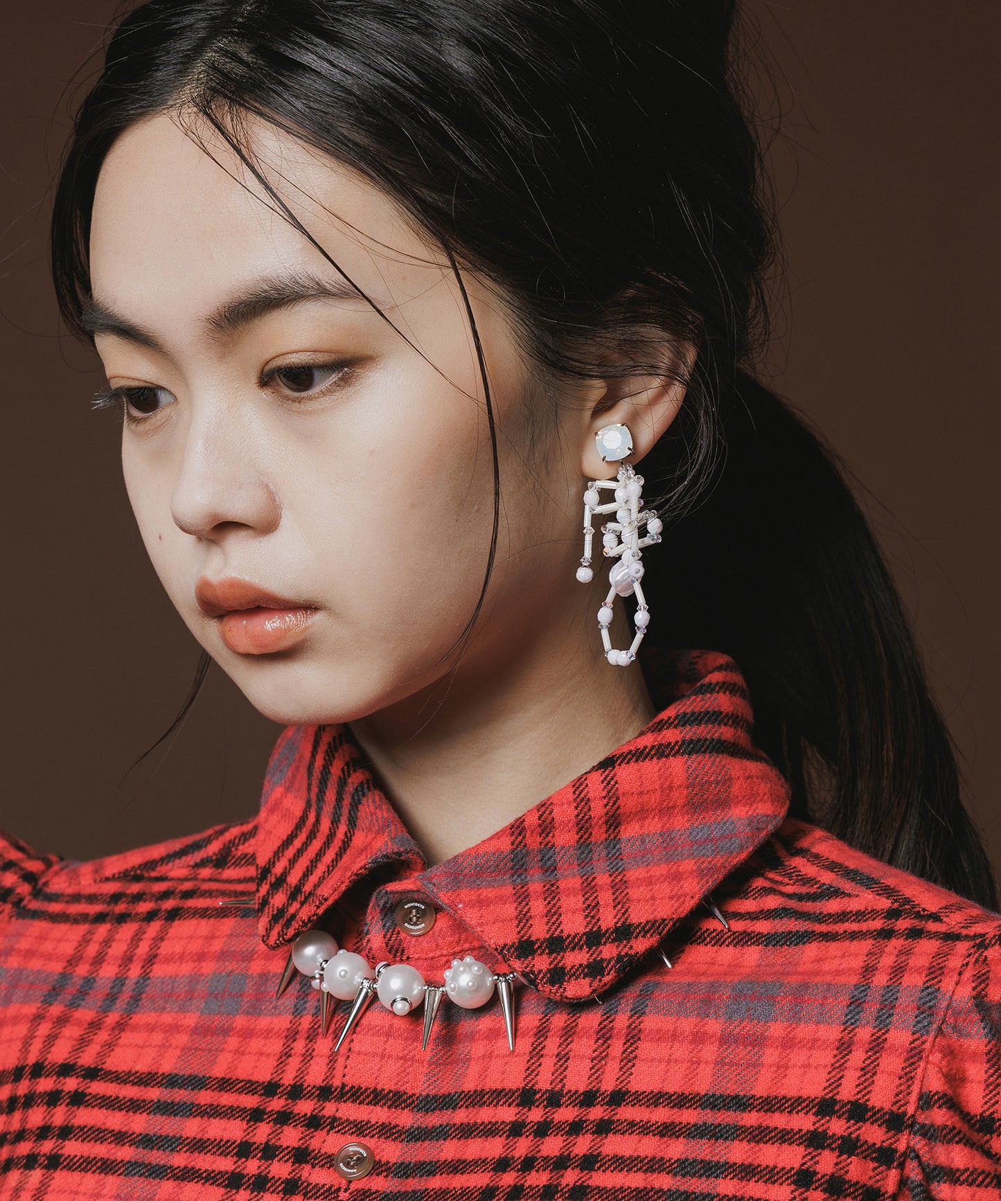 CRYSTAL SKELETON EARRING