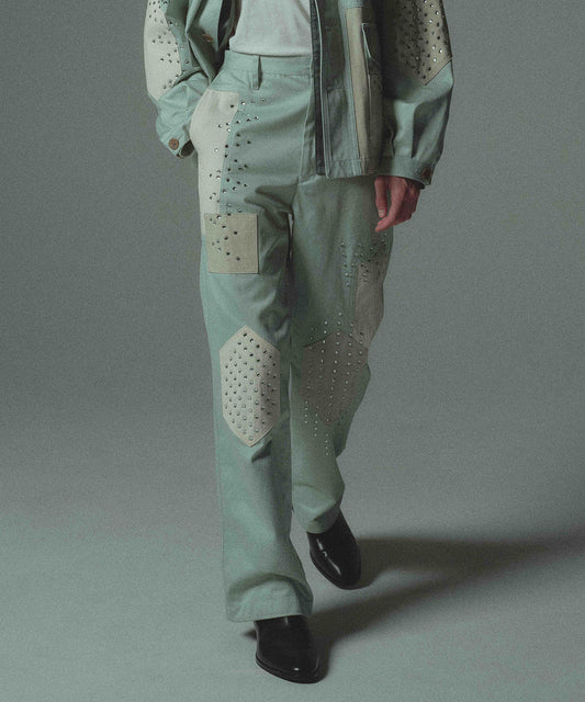 STUDS PATCHED PANTS
