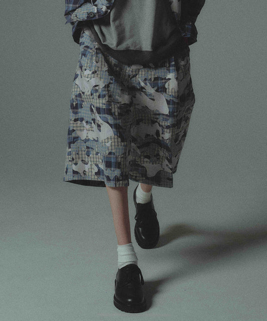 CHECK CAMO SHORT PANTS
