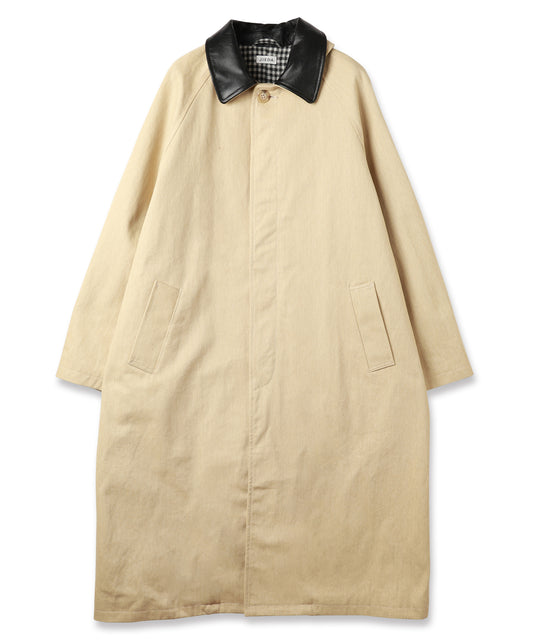 LEATHER COLLAR FADE OVER COAT