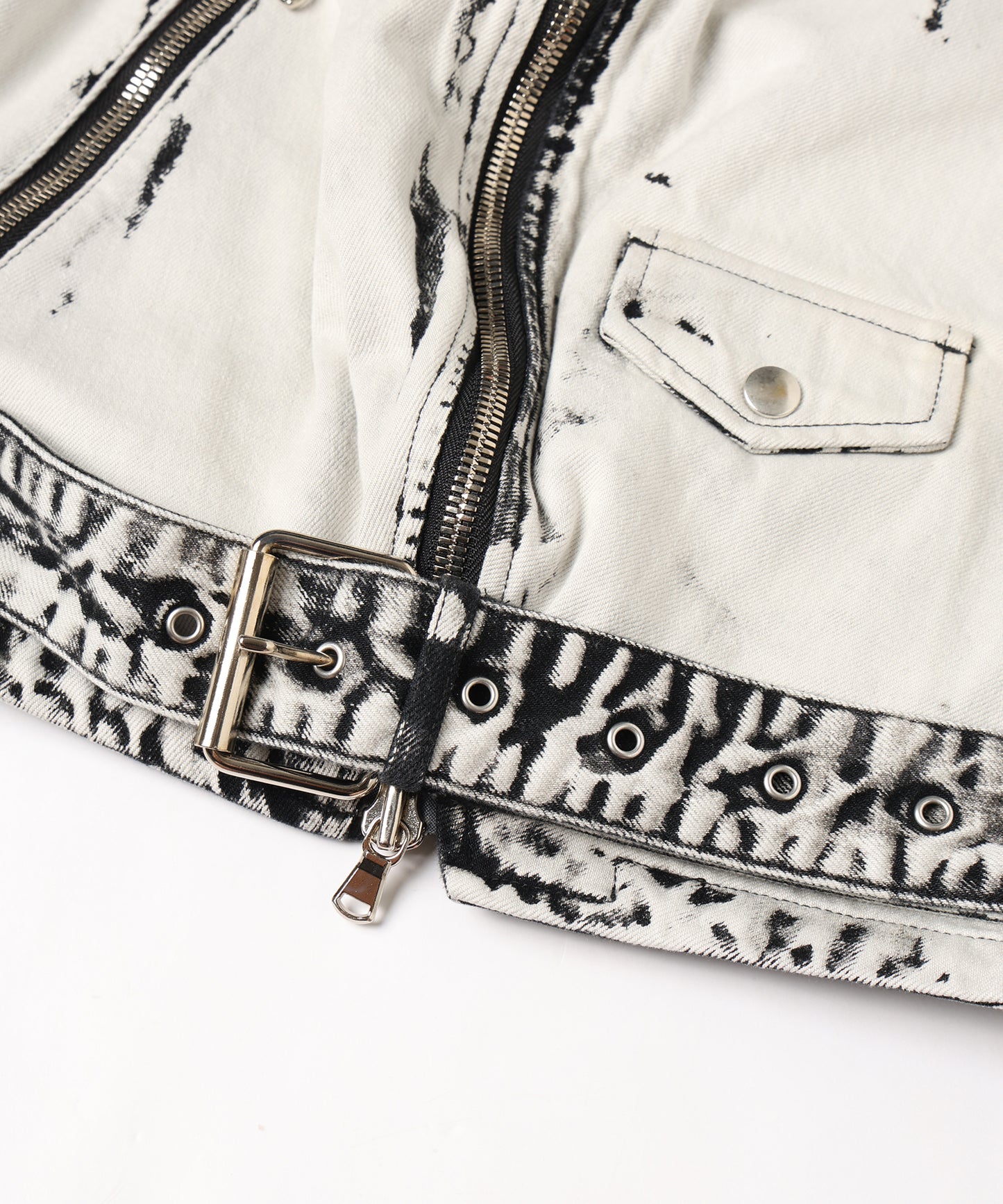 BLACK BLEACH W RIDERS BLOUSON