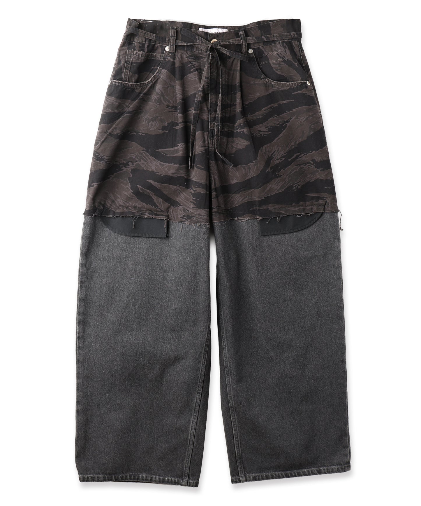 LAYERED ARMY DENIM PANTS