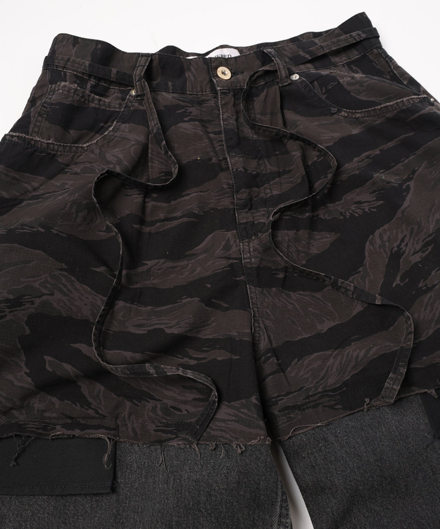 LAYERED ARMY DENIM PANTS