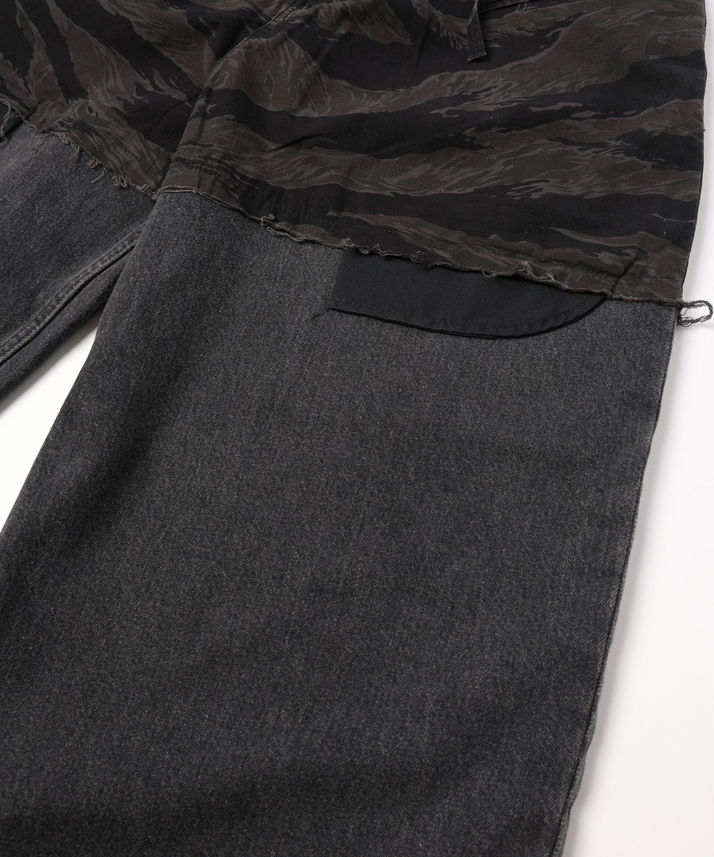 LAYERED ARMY DENIM PANTS