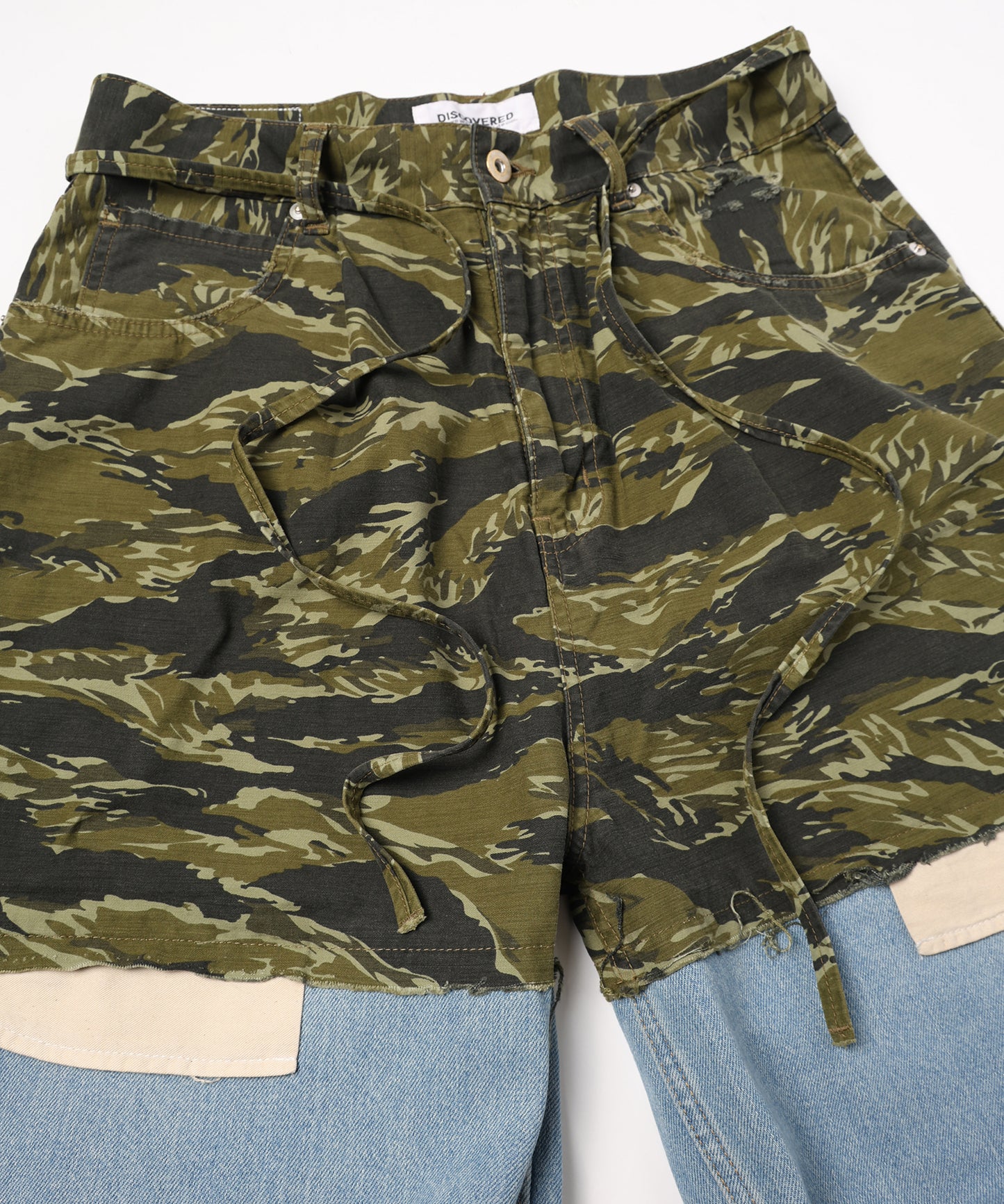 LAYERED ARMY DENIM PANTS