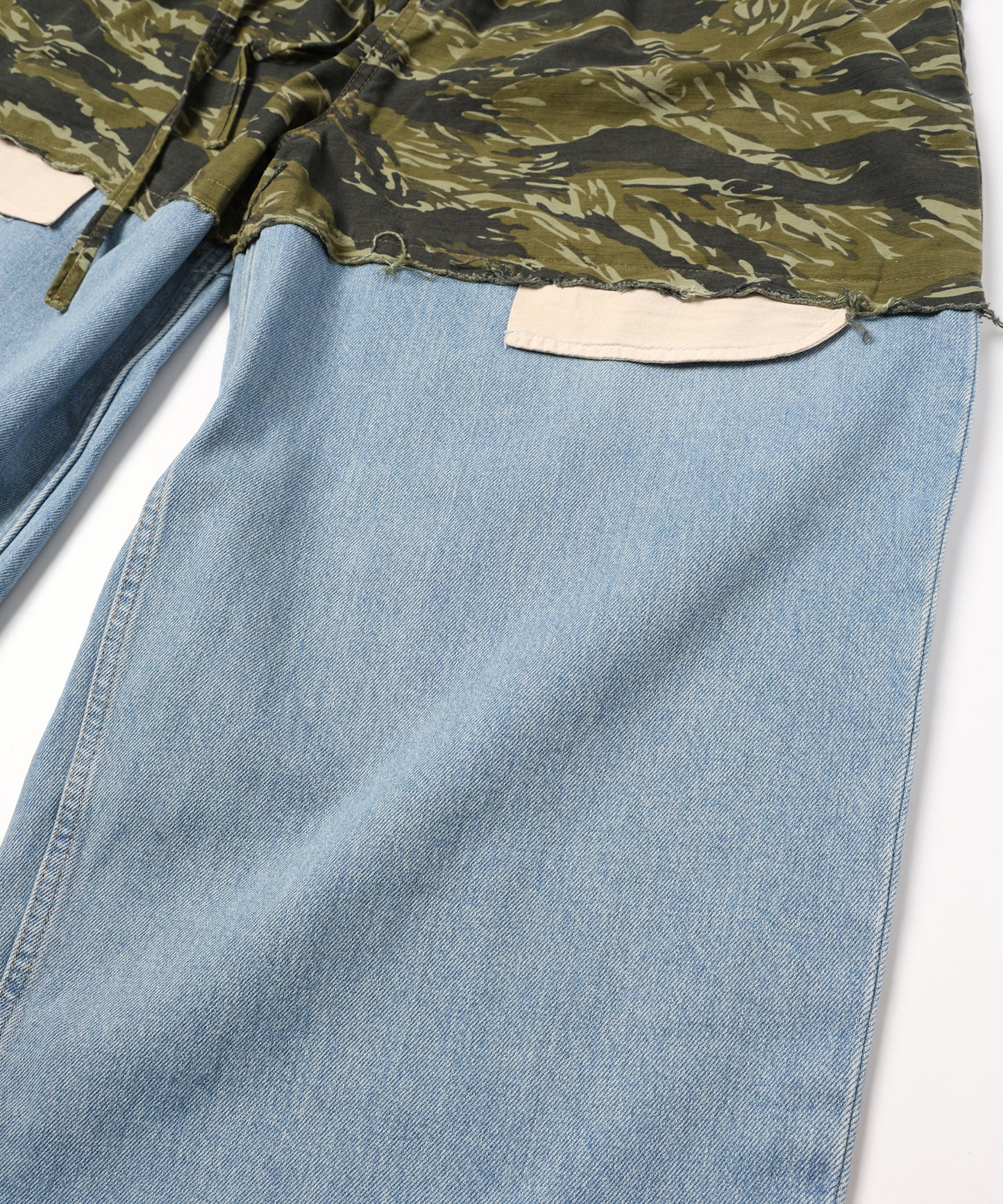 LAYERED ARMY DENIM PANTS