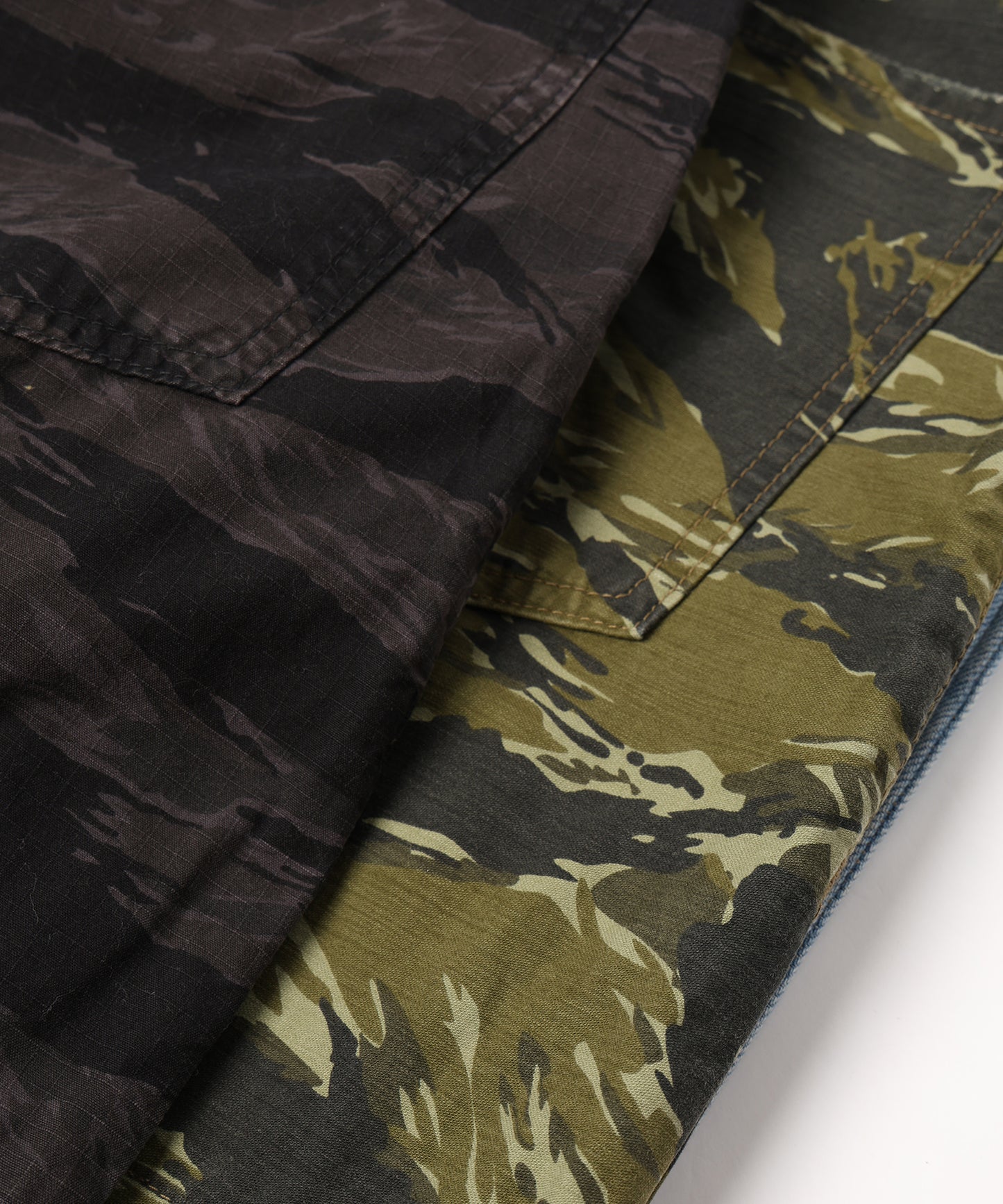 LAYERED ARMY DENIM PANTS