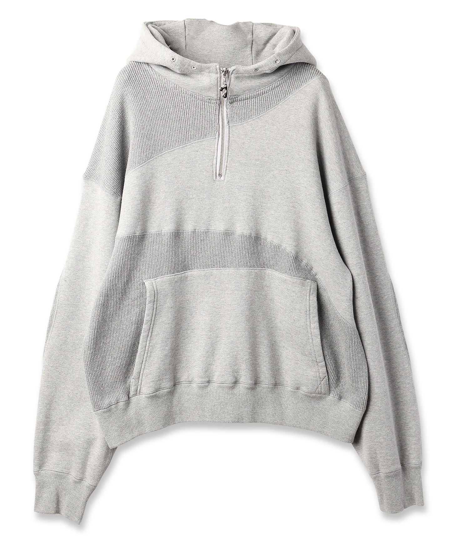 DRAPING HALF ZIP SWEAT HOODIE