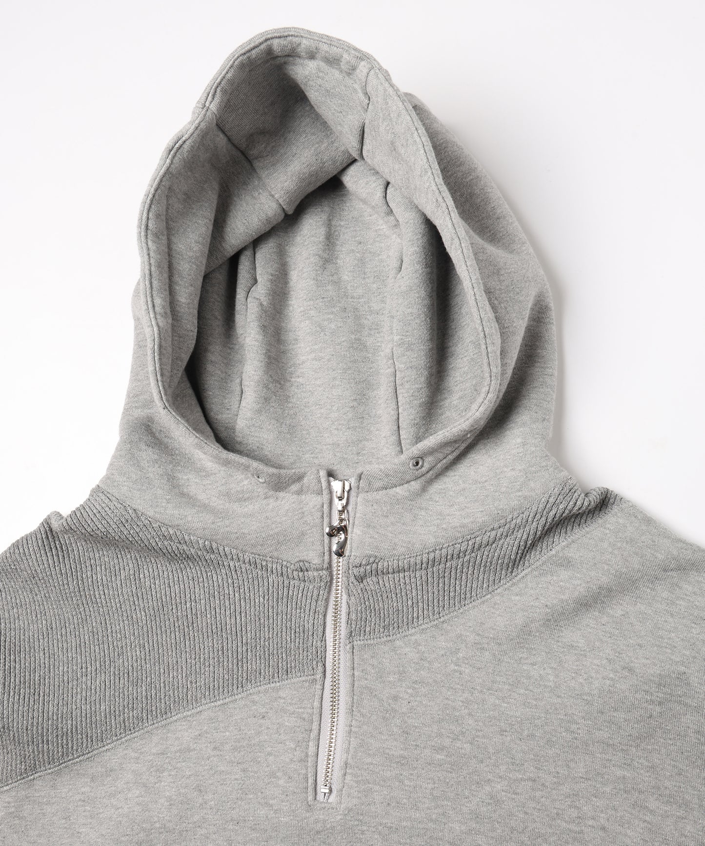 DRAPING HALF ZIP SWEAT HOODIE