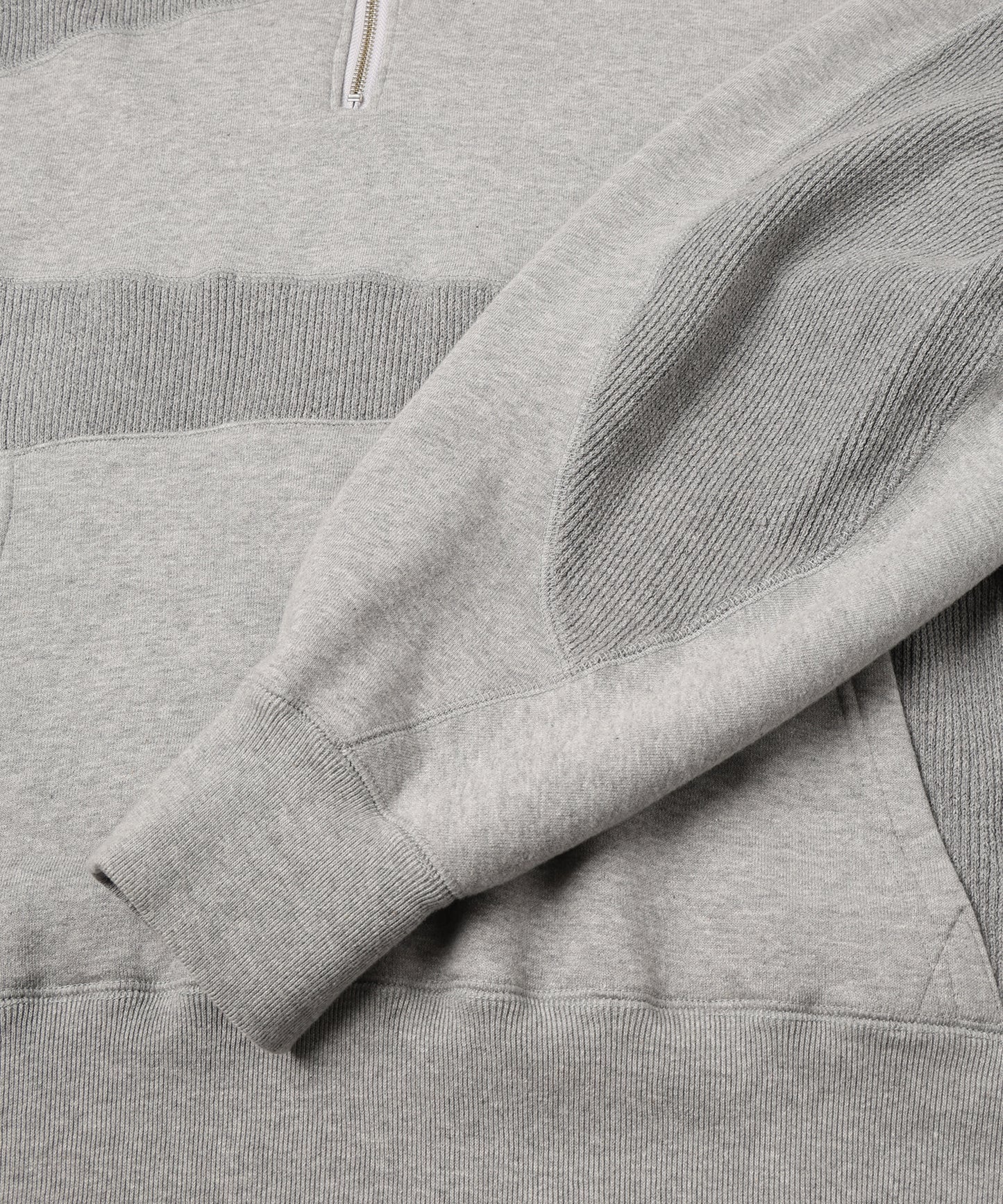 DRAPING HALF ZIP SWEAT HOODIE