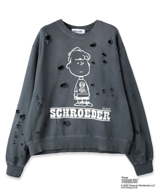 PEANUTSxDISCOVERED DAMAGE PIGMENT DYED SWEAT