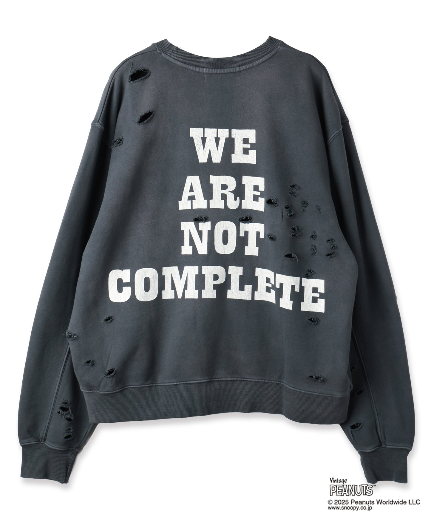 PEANUTSxDISCOVERED DAMAGE PIGMENT DYED SWEAT