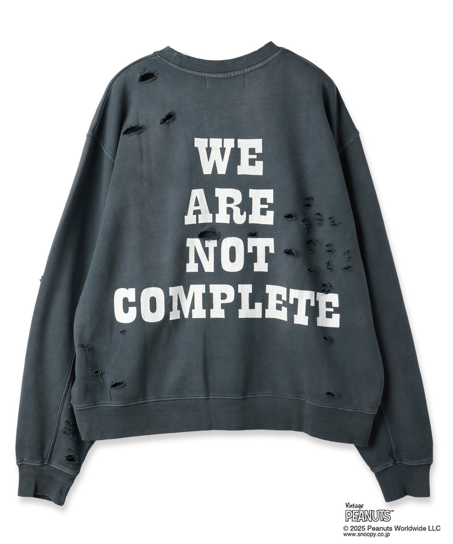 PEANUTSxDISCOVERED DAMAGE PIGMENT DYED SWEAT