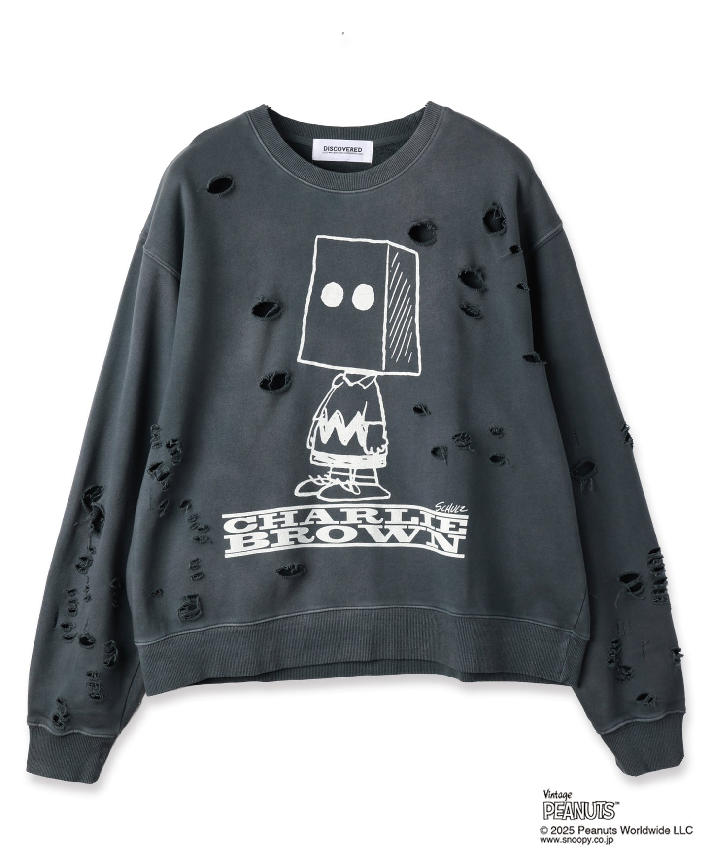 PEANUTSxDISCOVERED DAMAGE PIGMENT DYED SWEAT