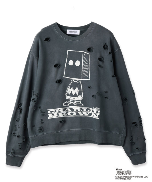 PEANUTSxDISCOVERED DAMAGE PIGMENT DYED SWEAT