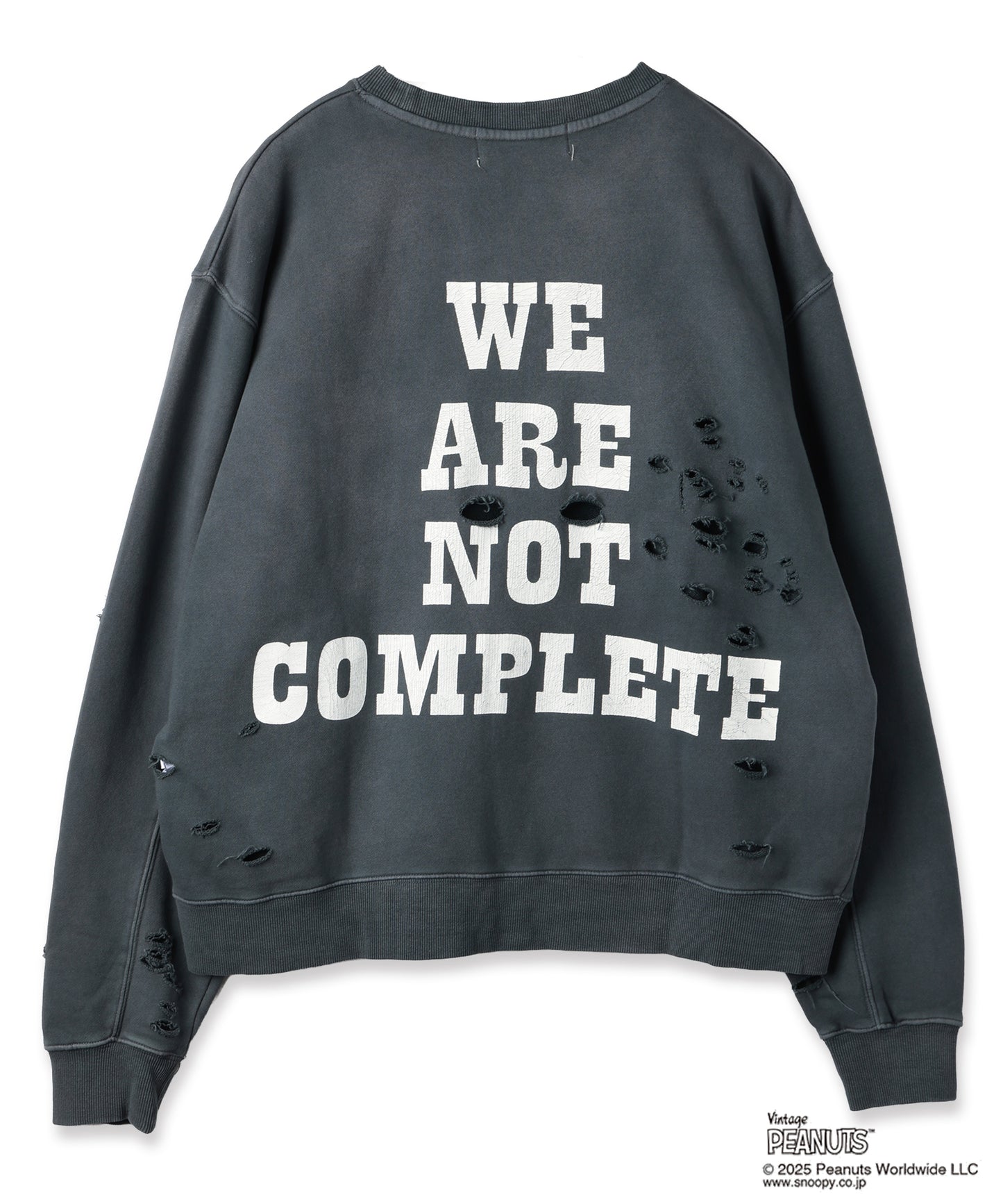 PEANUTSxDISCOVERED DAMAGE PIGMENT DYED SWEAT