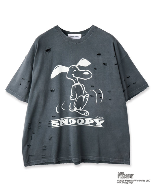 PEANUTSxDISCOVERED DAMAGE PIGMENT DYED TEE