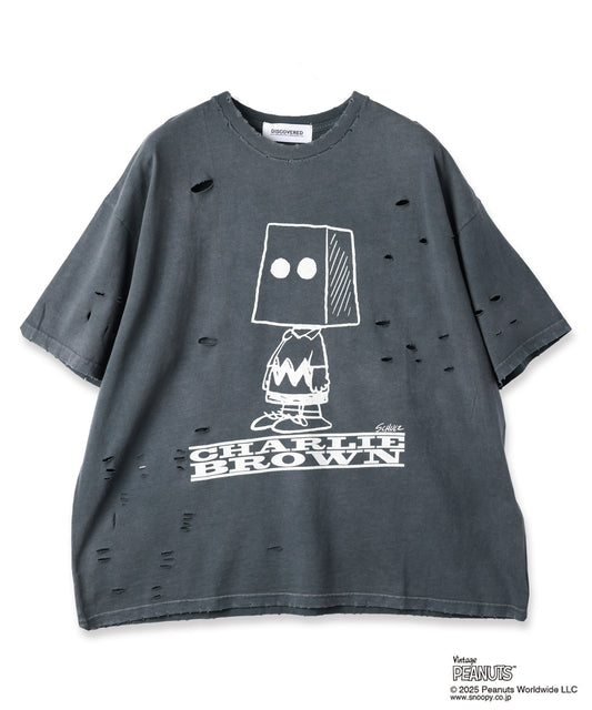 PEANUTSxDISCOVERED DAMAGE PIGMENT DYED TEE