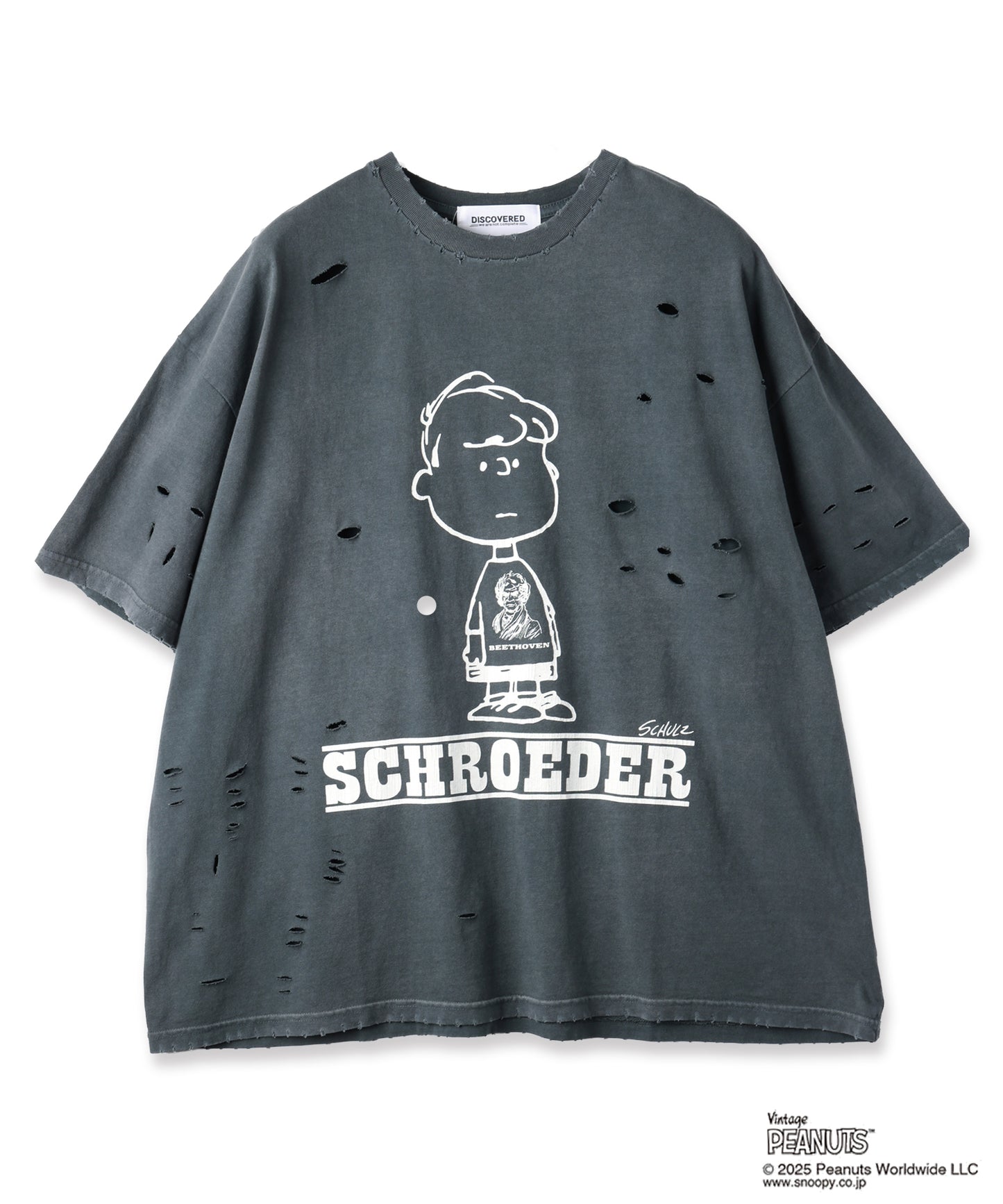 PEANUTSxDISCOVERED DAMAGE PIGMENT DYED TEE