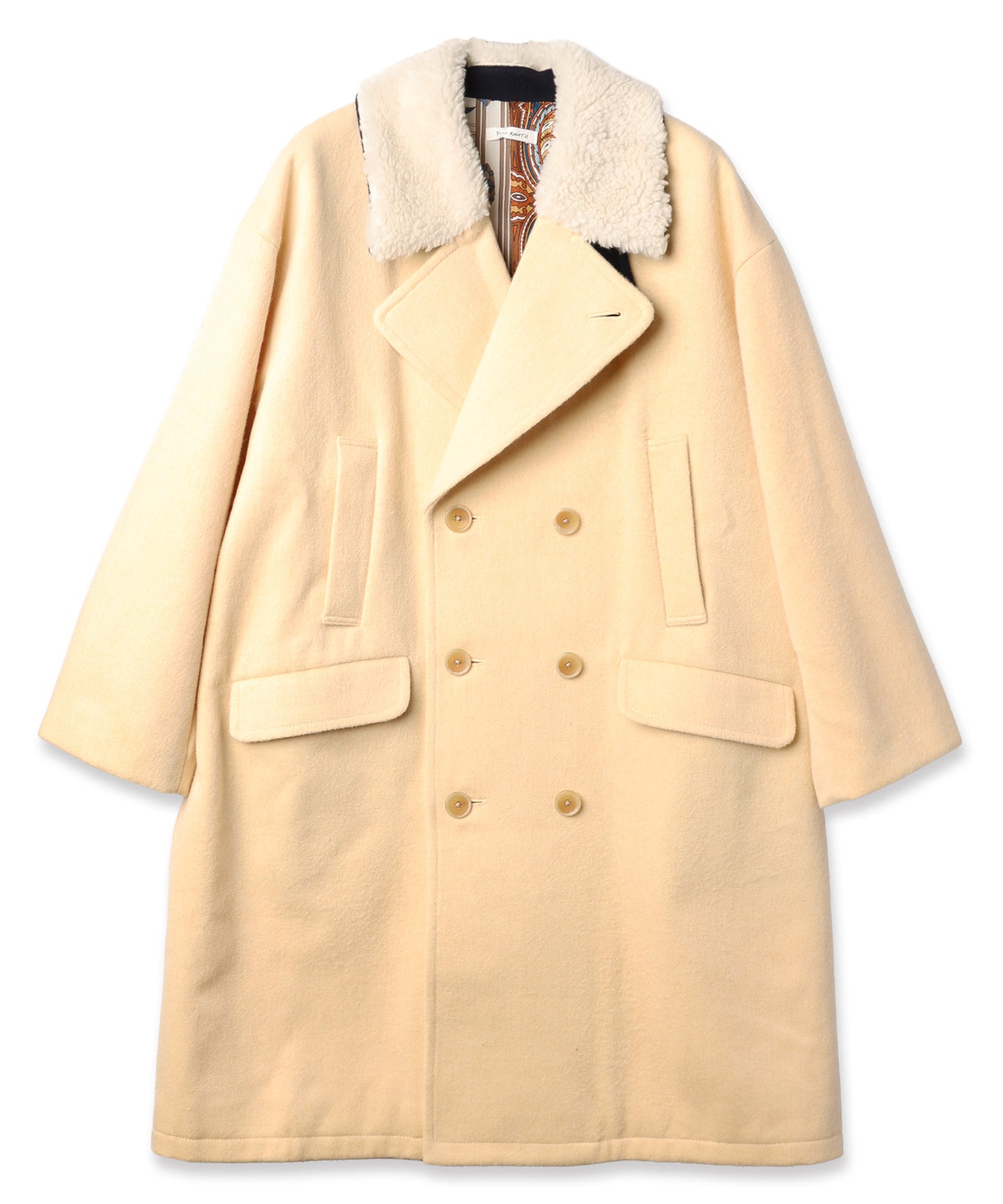 YELW ANGORA MELTON P-COAT