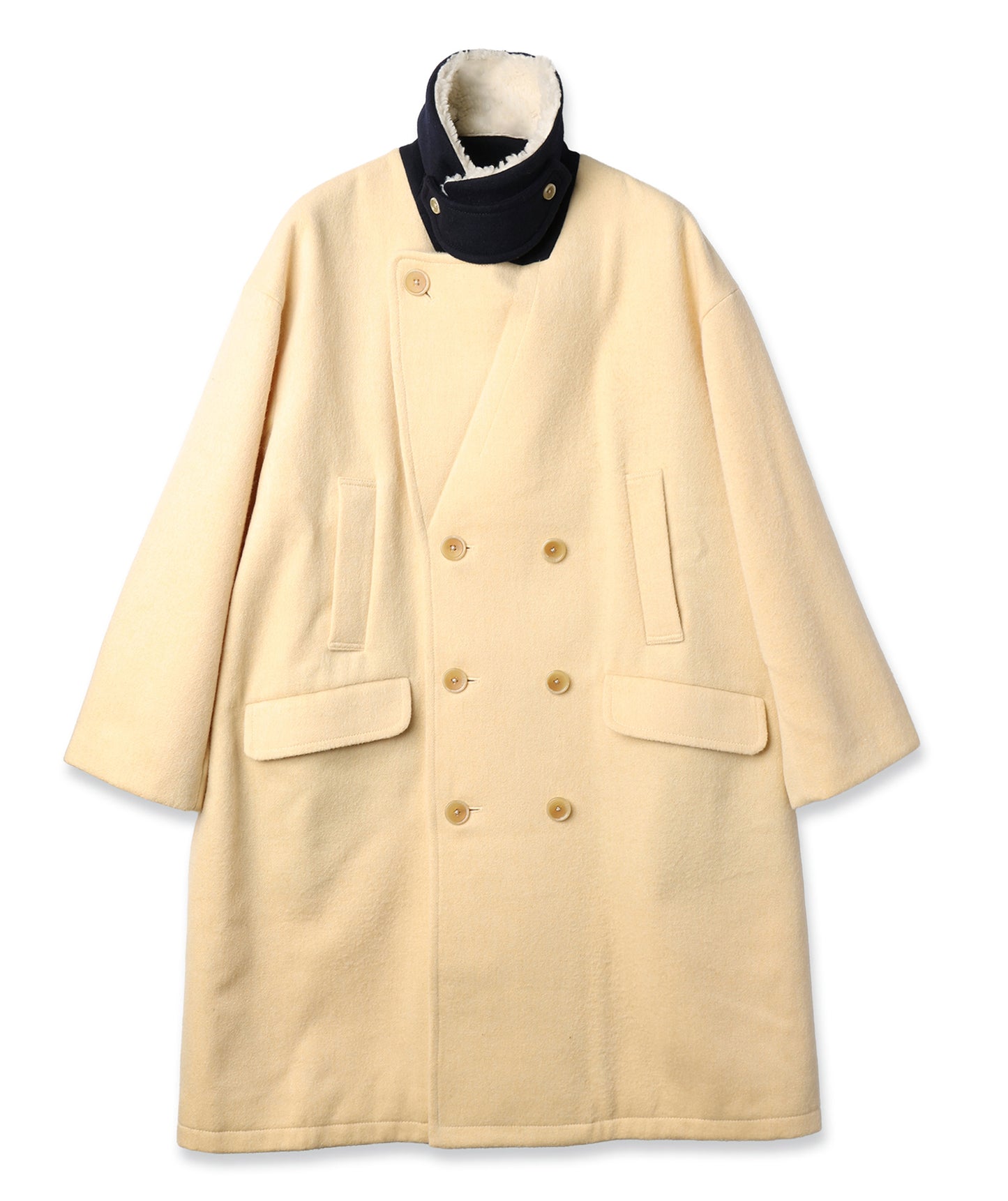 YELW ANGORA MELTON P-COAT