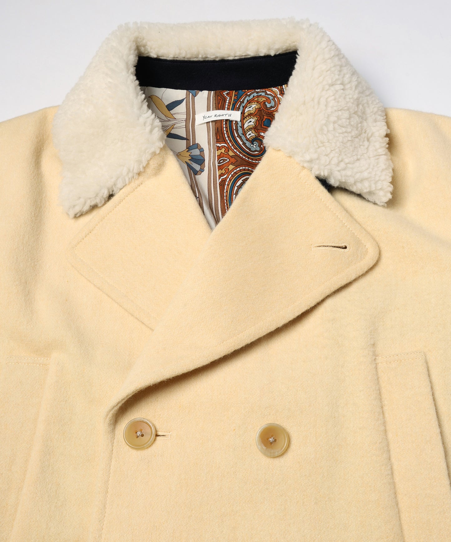 YELW ANGORA MELTON P-COAT