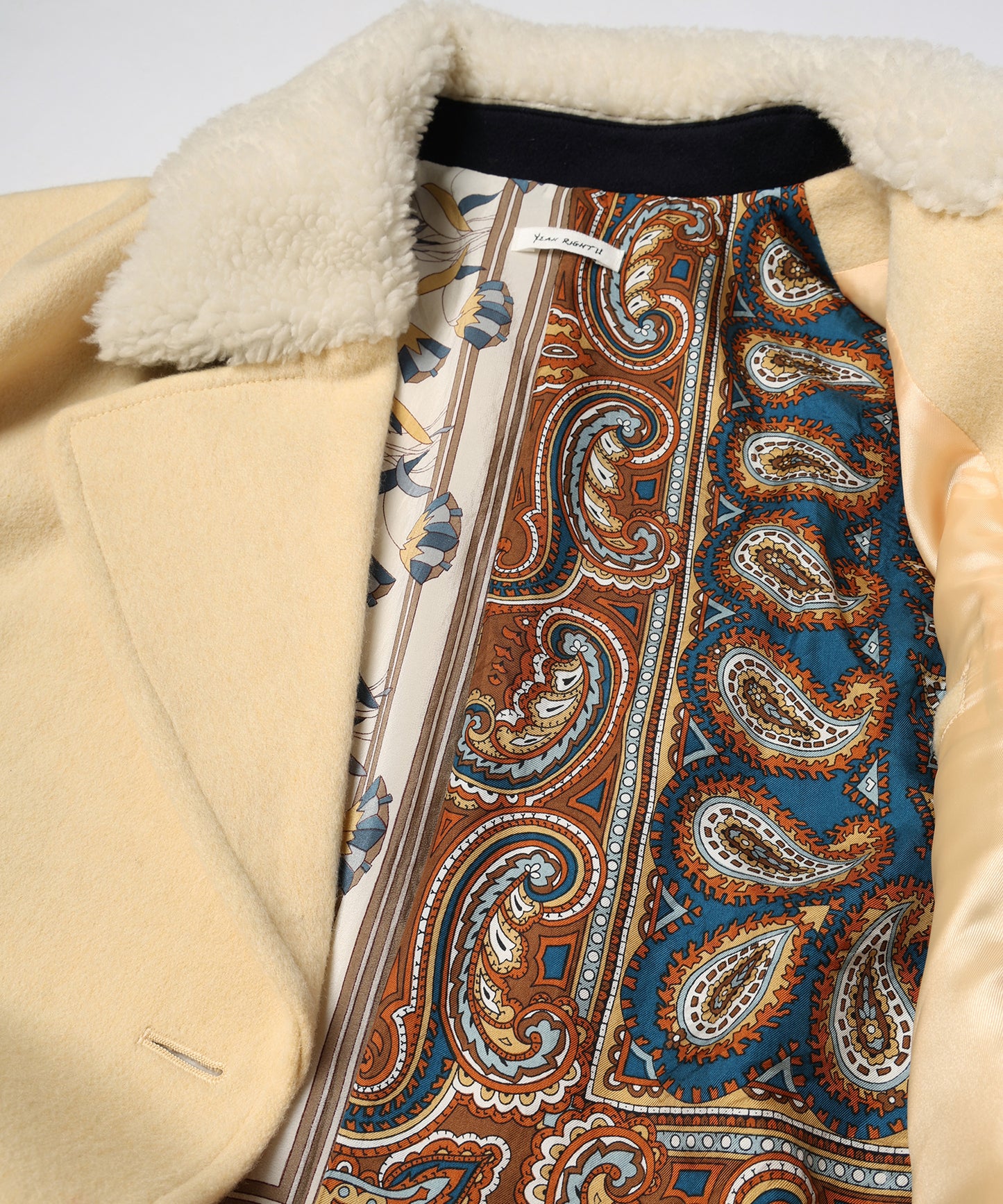 YELW ANGORA MELTON P-COAT