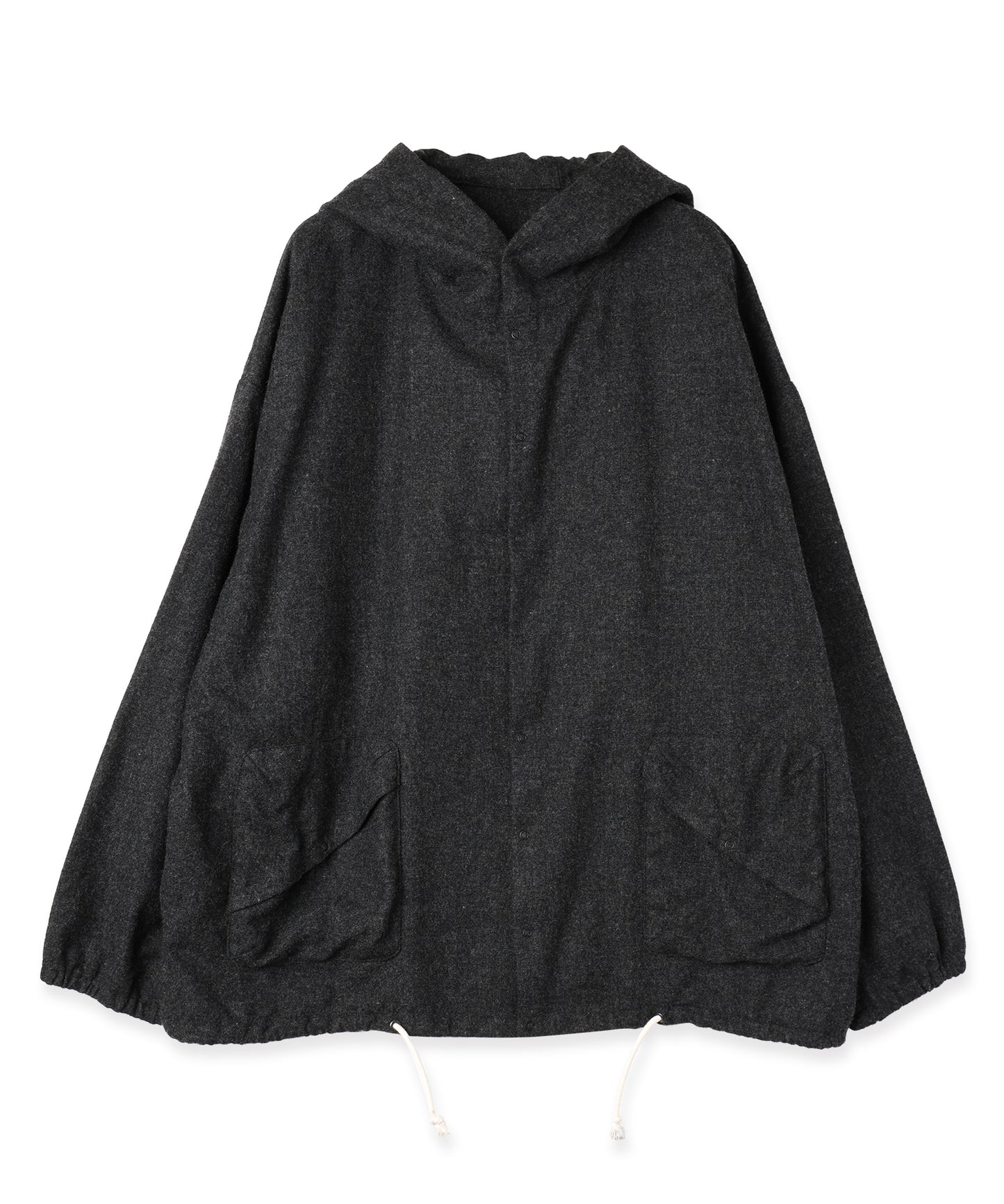 縮絨ウールワイドフーディー
