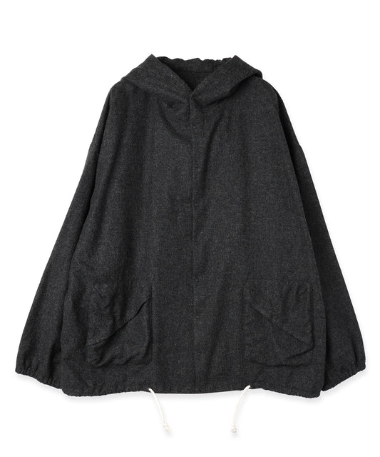 縮絨ウールワイドフーディー