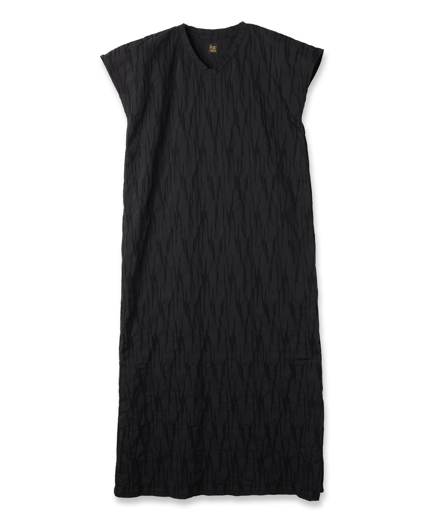 tucked dobby french-sleeve dress