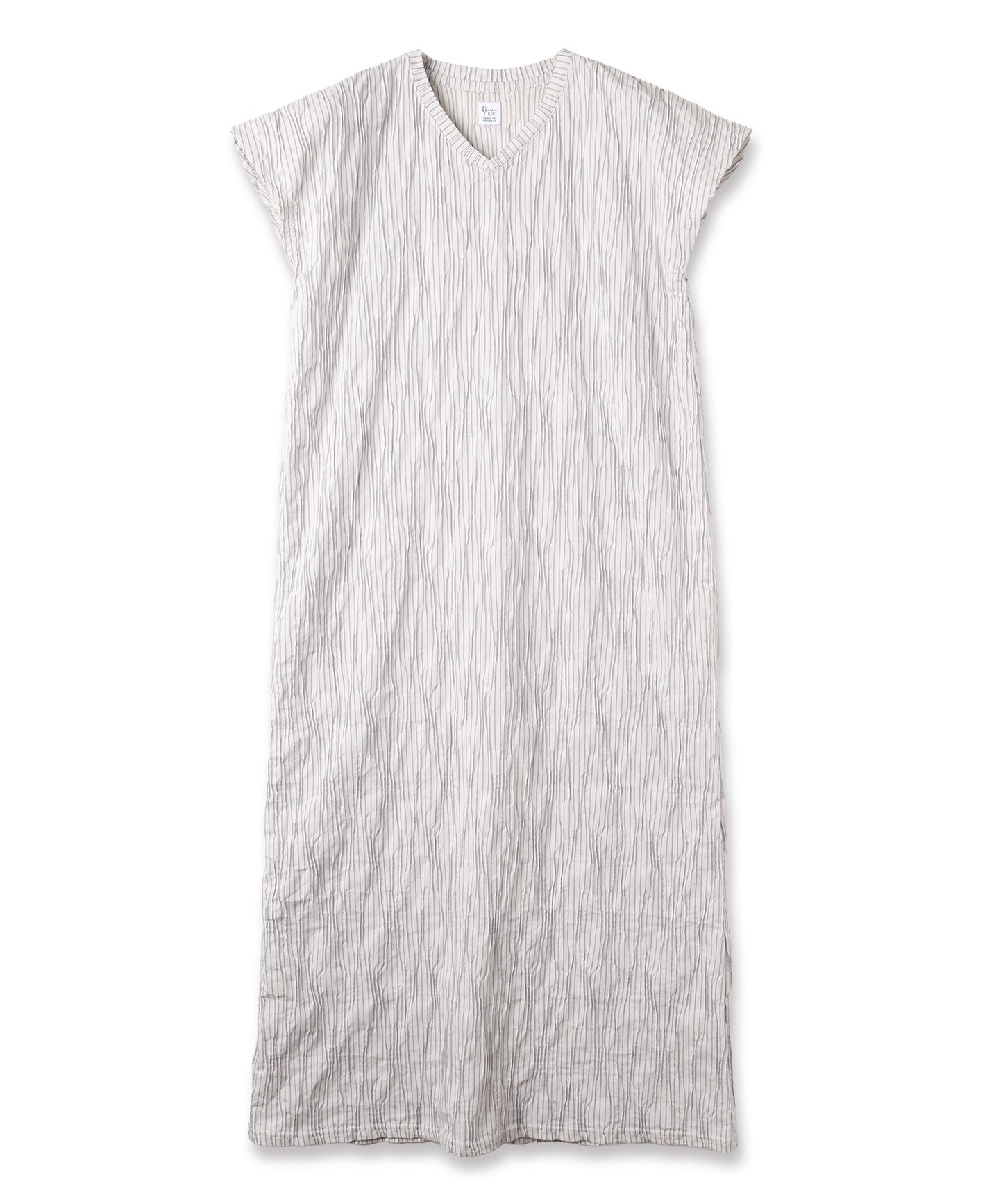 tucked dobby french-sleeve dress