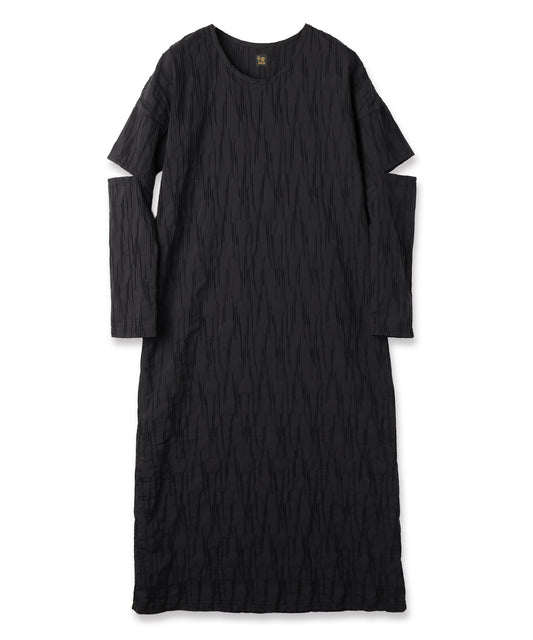 tucked dobby slit dress