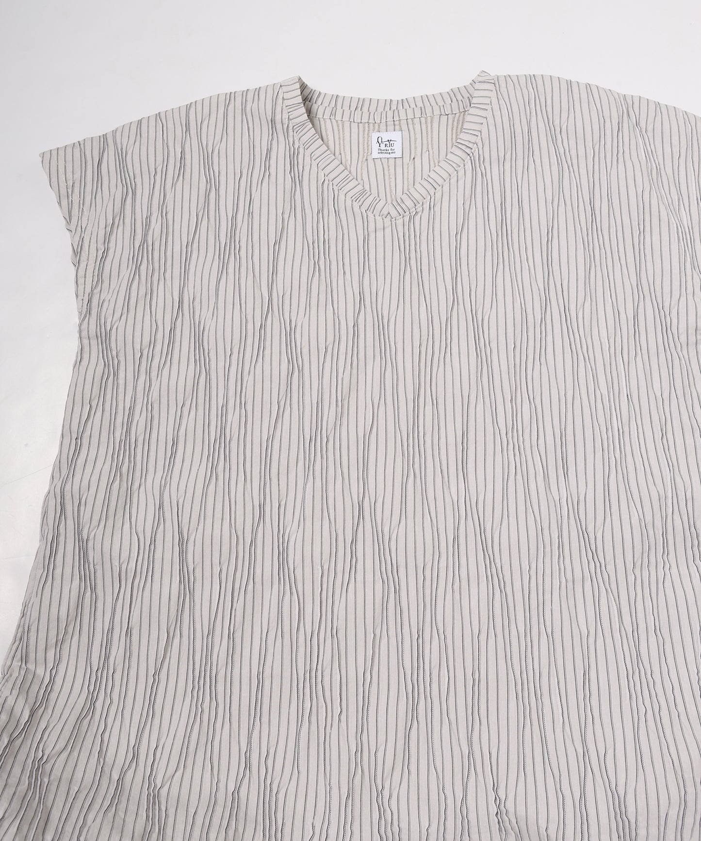 tucked dobby french-sleeve dress