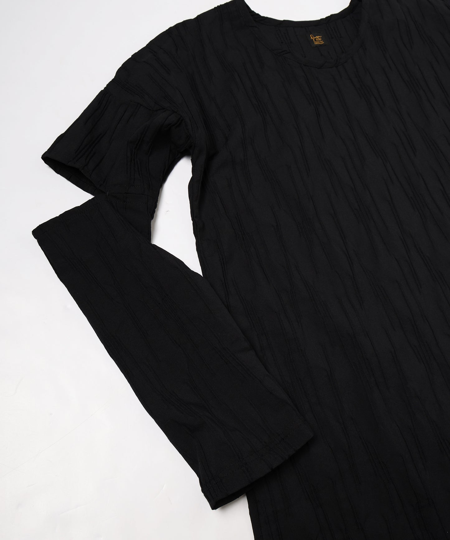 tucked dobby slit dress