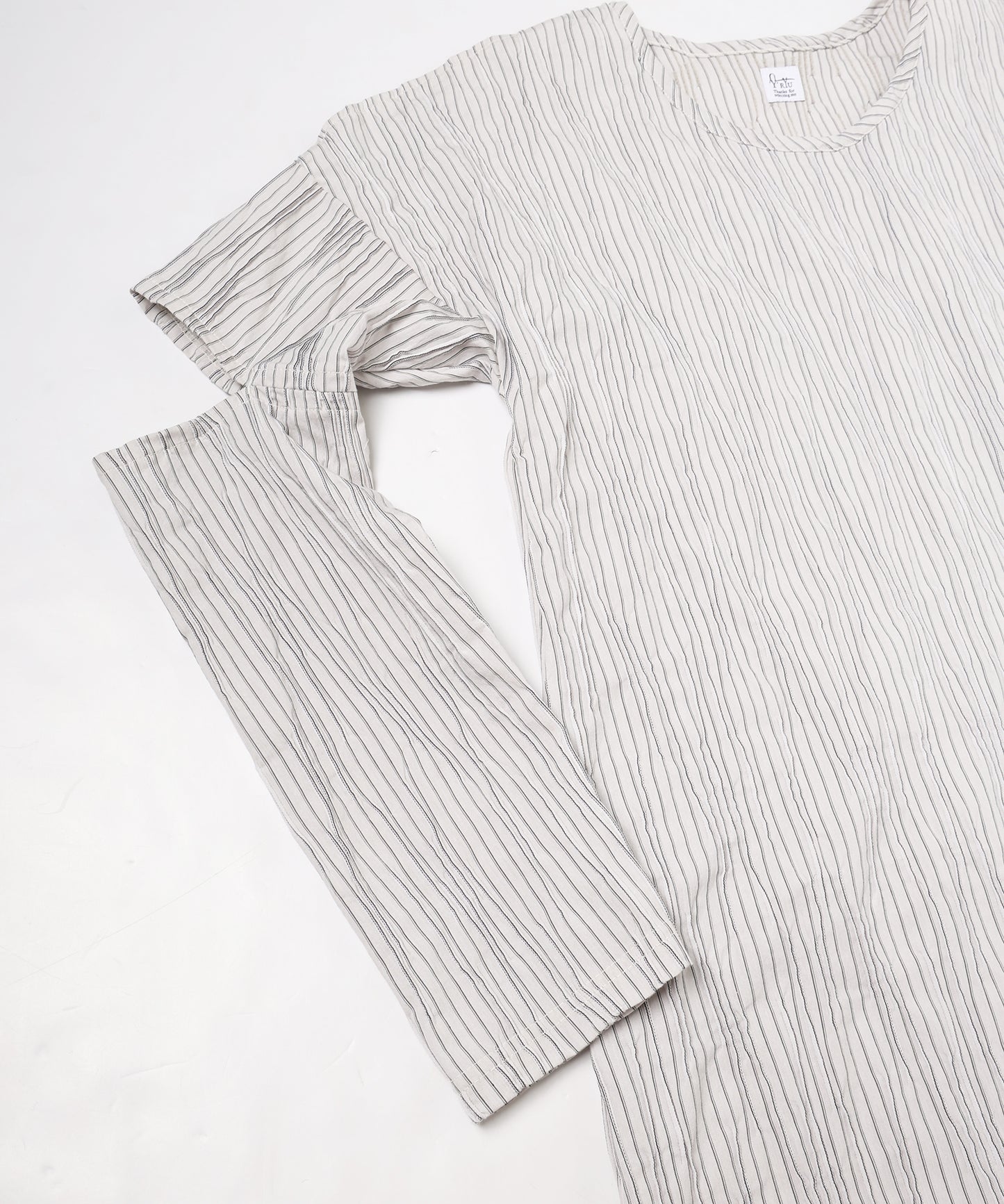 tucked dobby slit dress