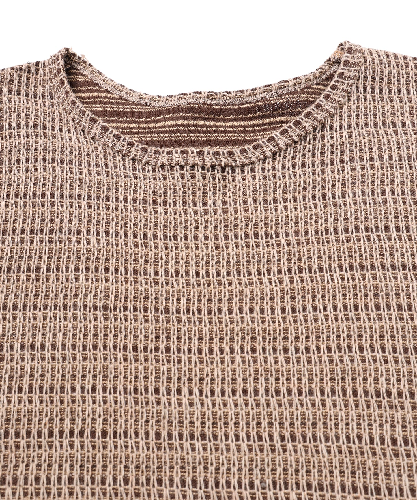 REVERSIBLE CHAIN STITCH KNIT CREW