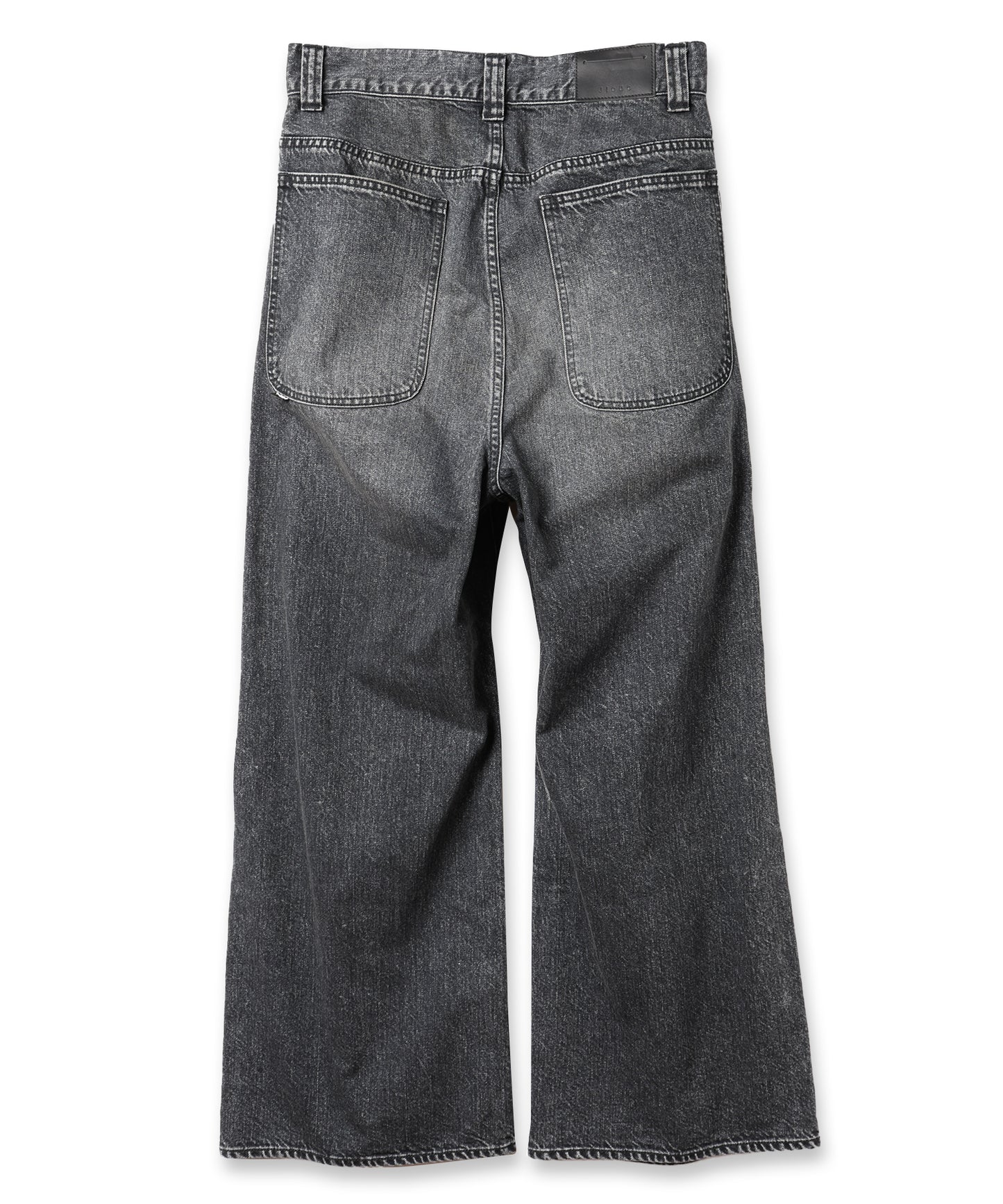 DAMAGE ONE TUCK WIDE STRAIGHT DENIM