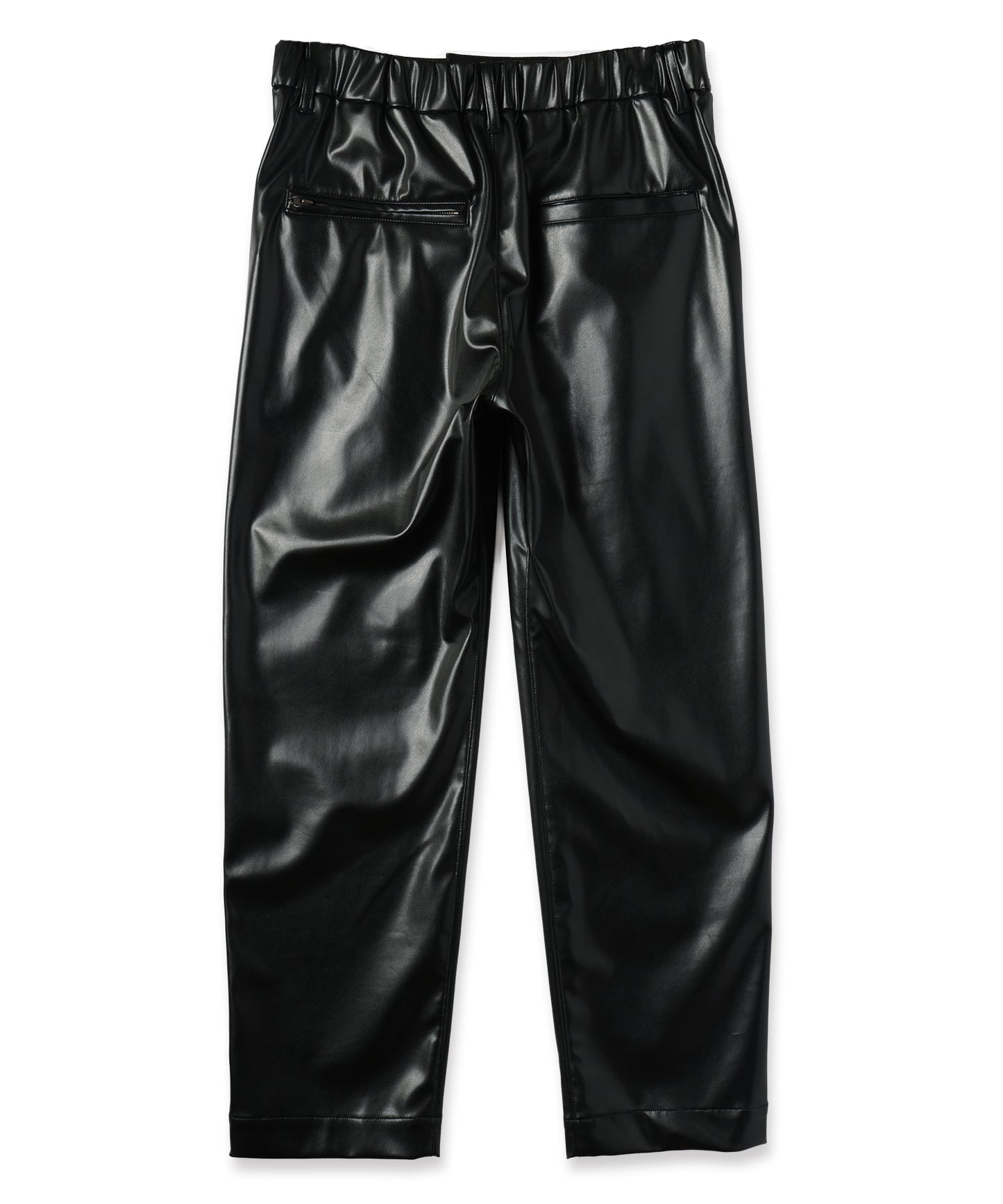vegan leather tapered slacks
