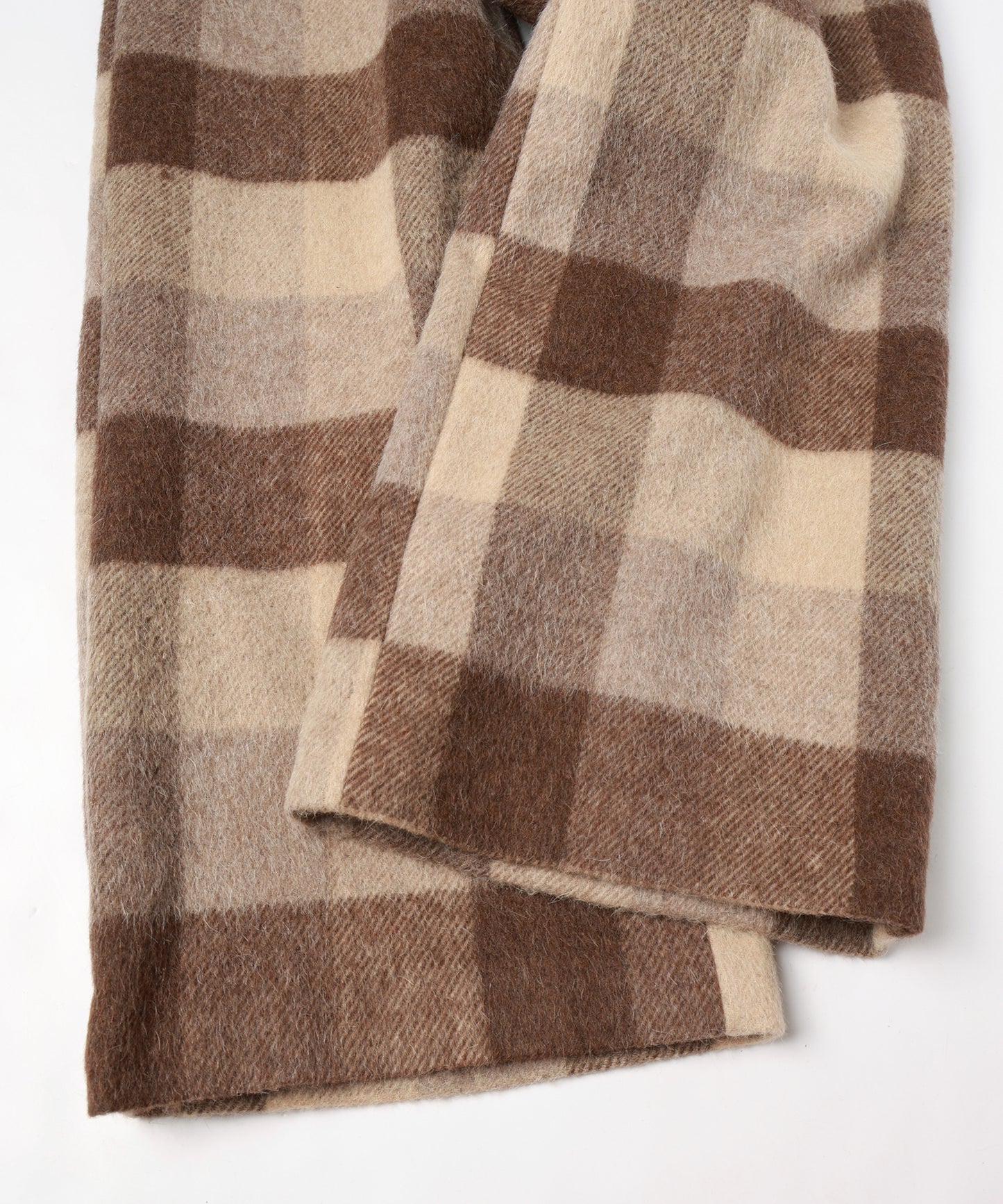 block plaid wide full-length slacks