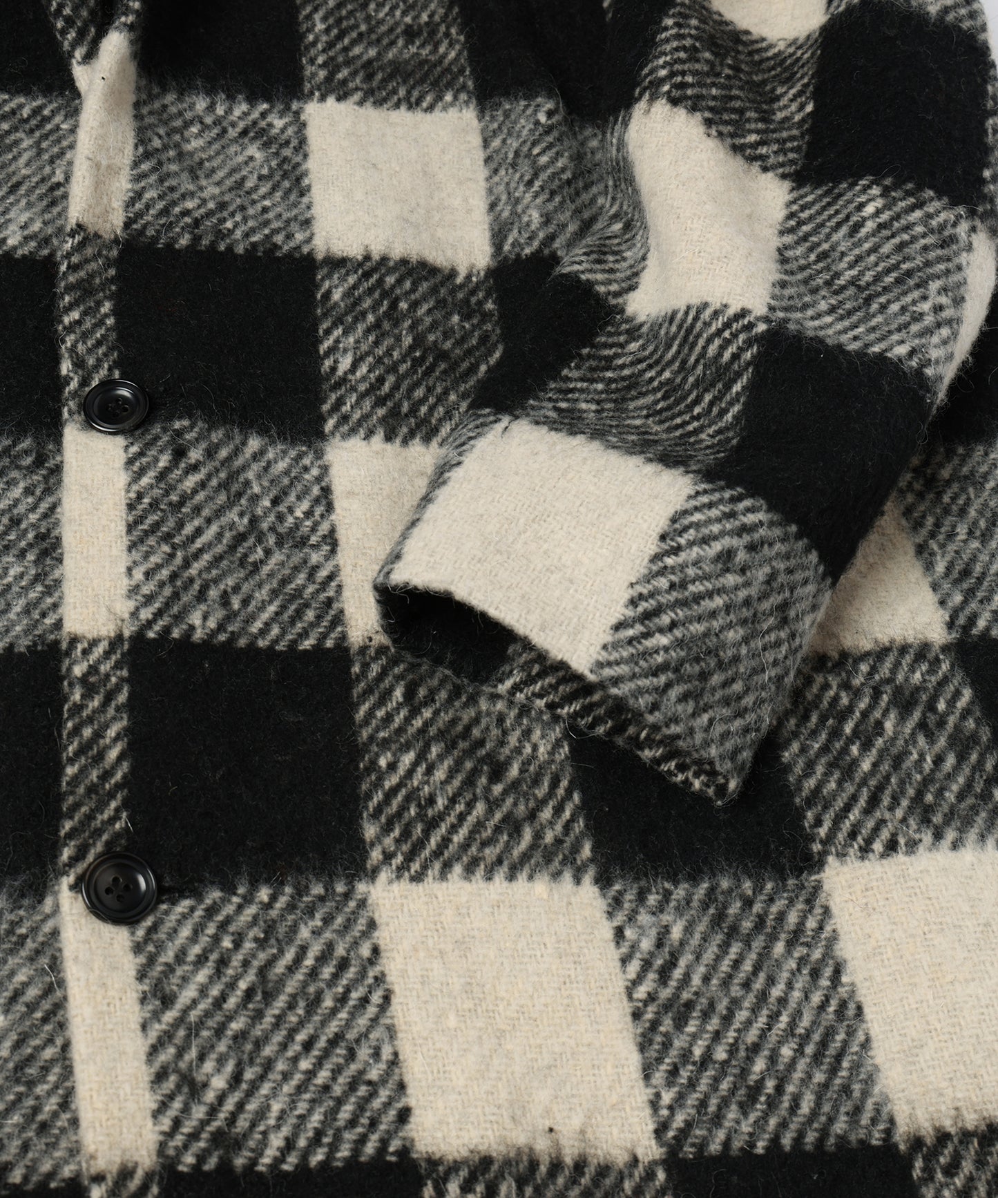block plaid fringe coat