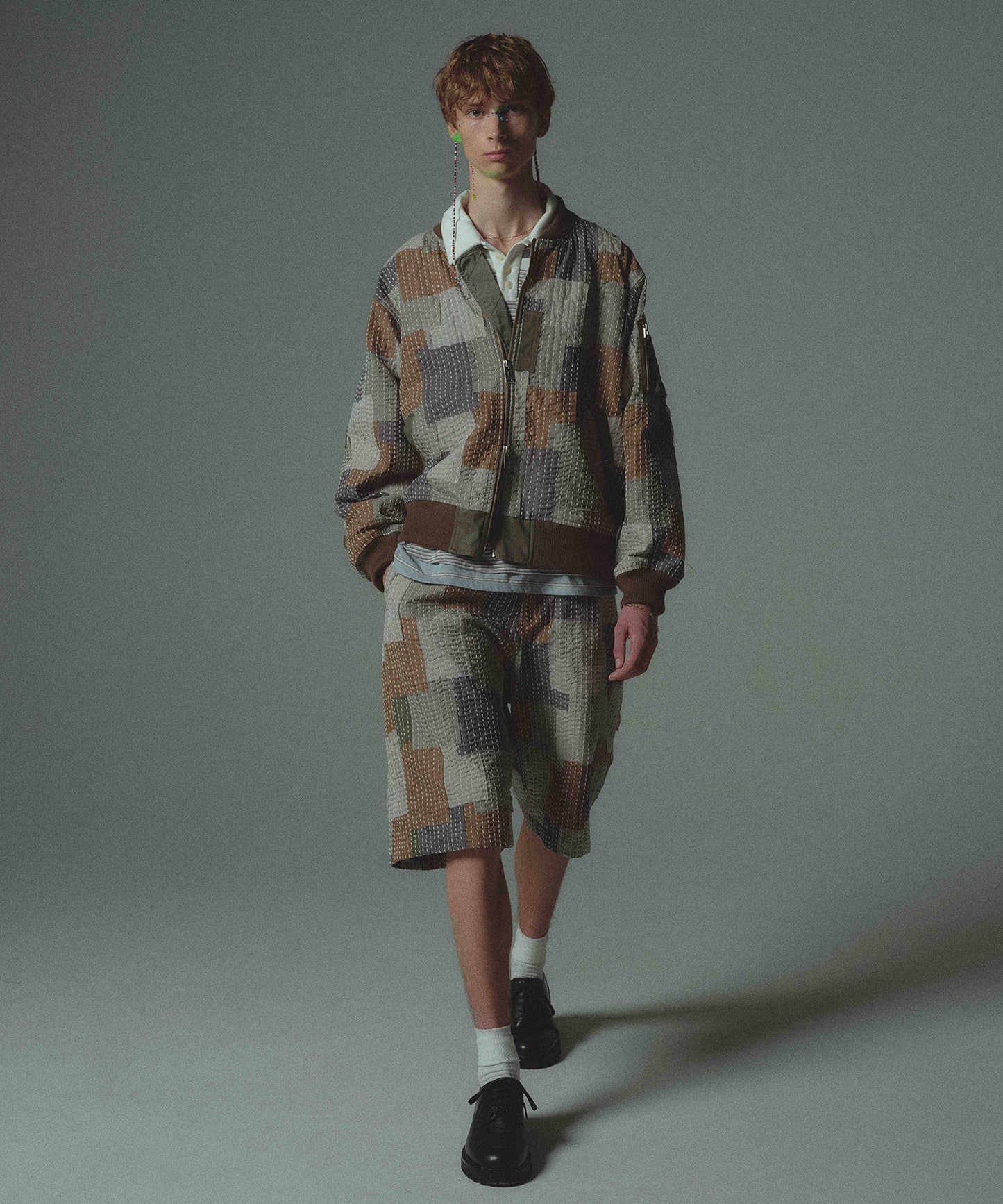 SASHIKO PATCHED SHORT PANTS