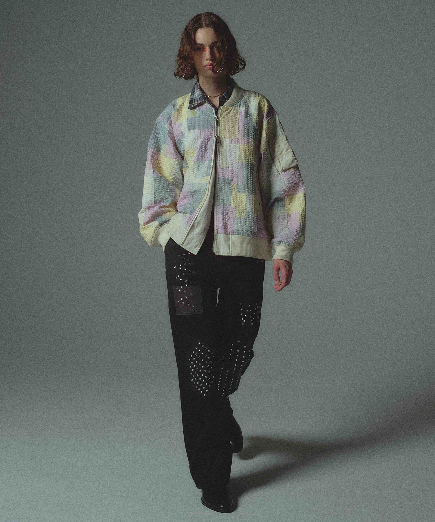 STUDS PATCHED PANTS