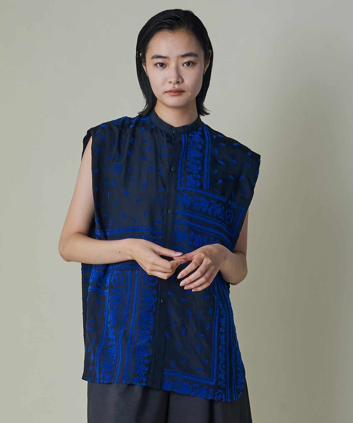 Dot Doll Bandana Patchwork Shirt