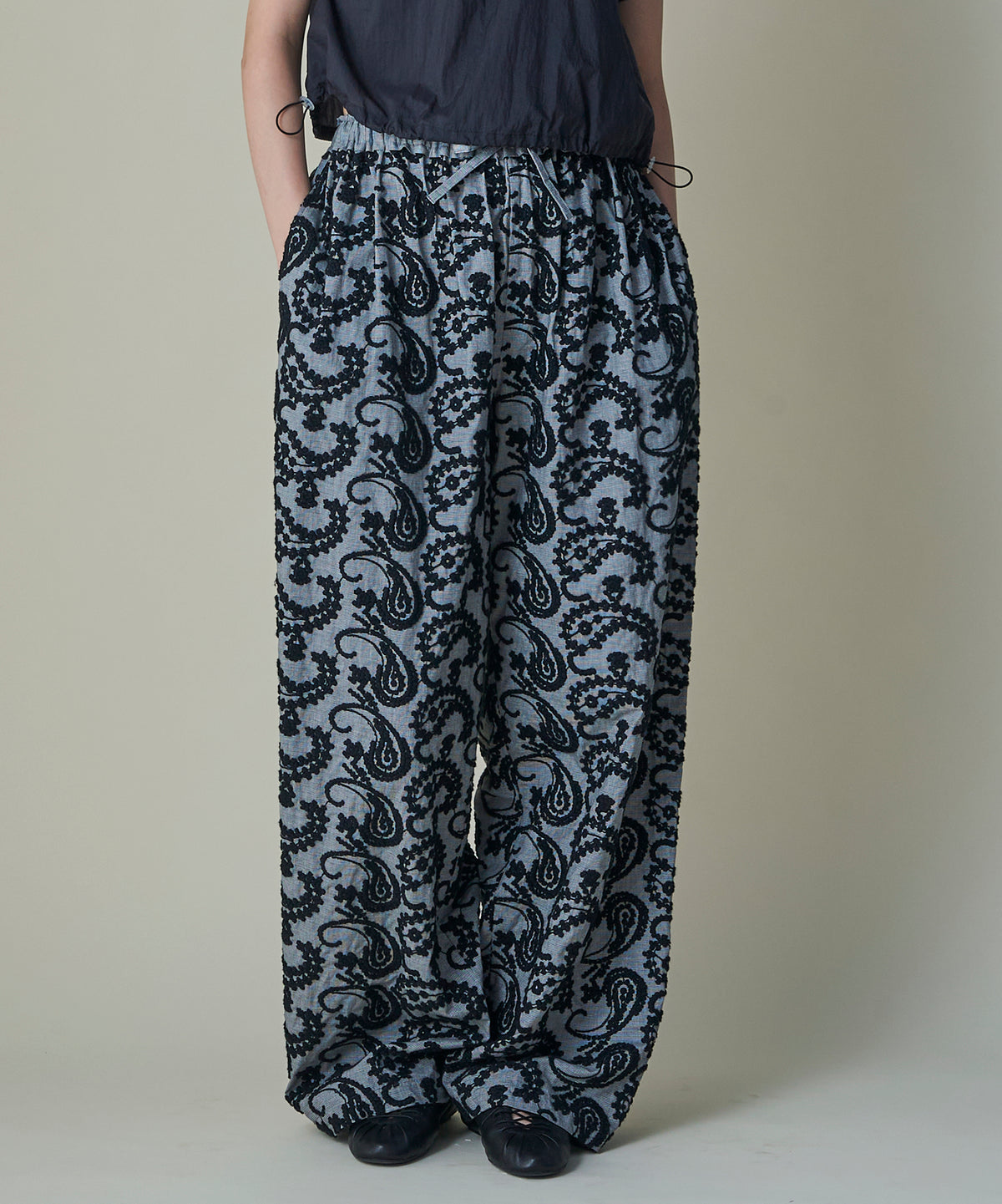 Layered Paisley Volume Pants