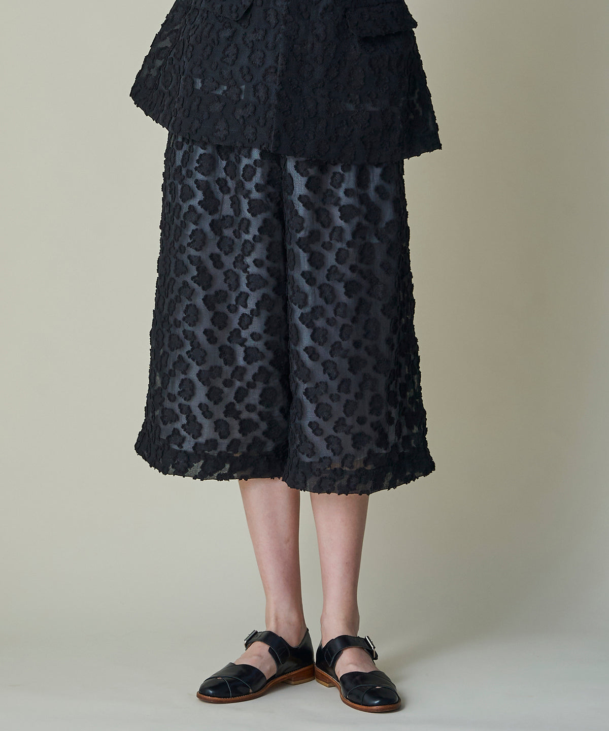 Floral Jacquard Volume Pants
