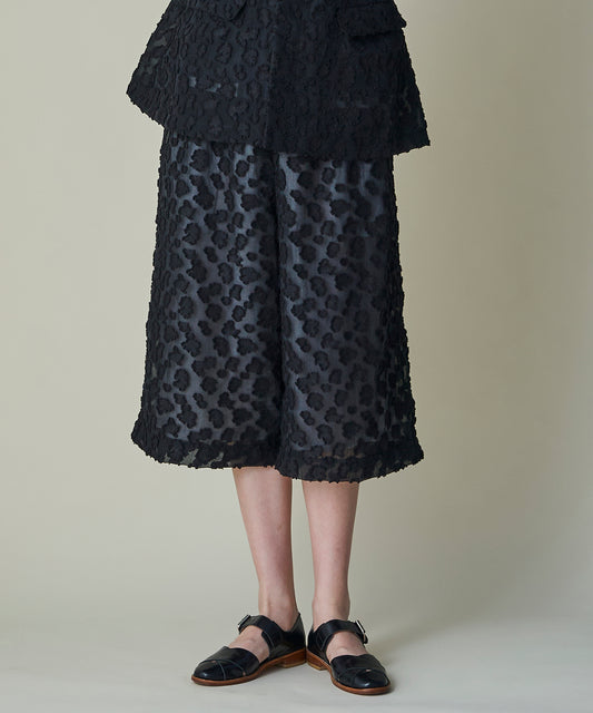 Floral Jacquard Volume Pants