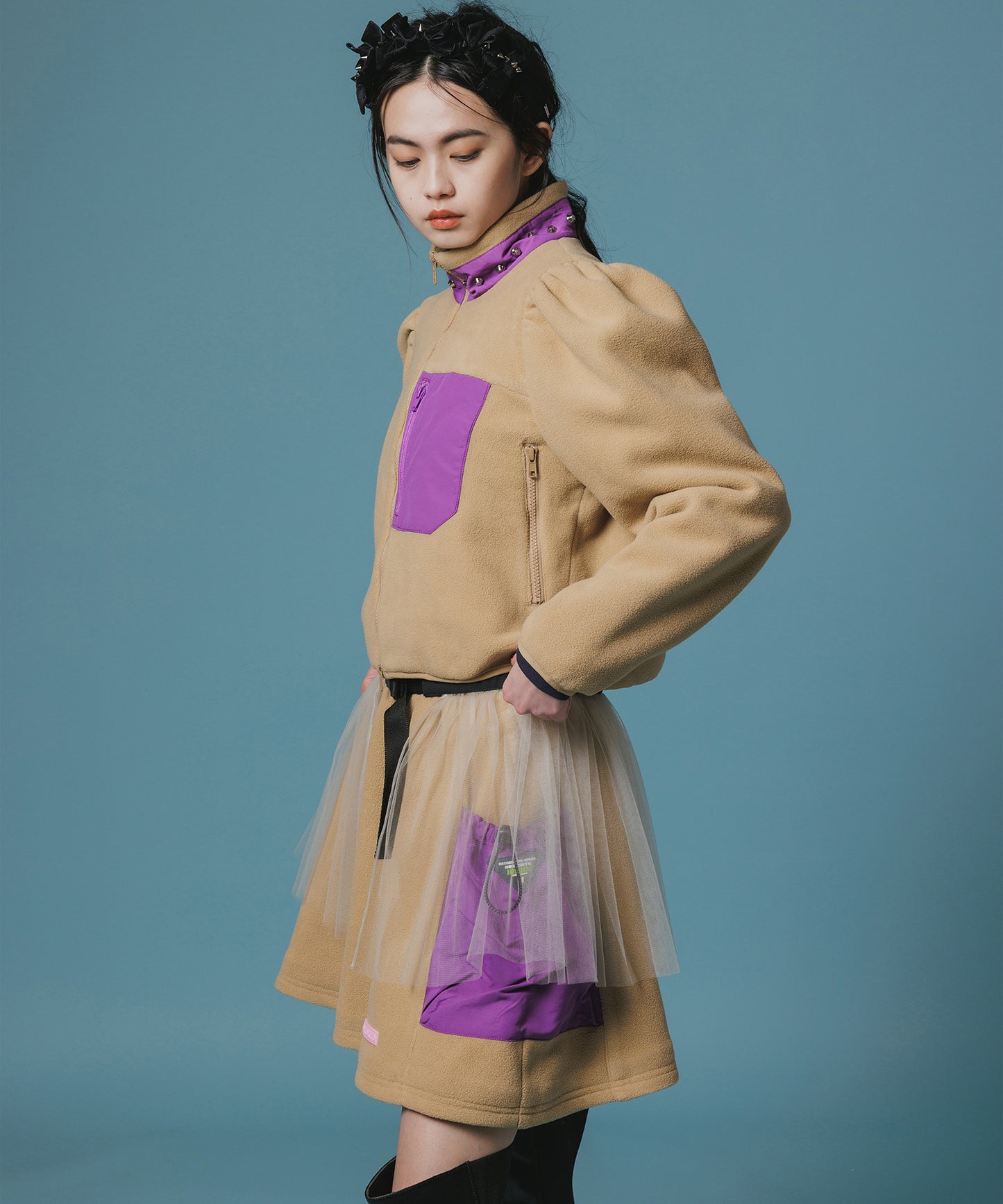 FLEECE STUDS JACKET