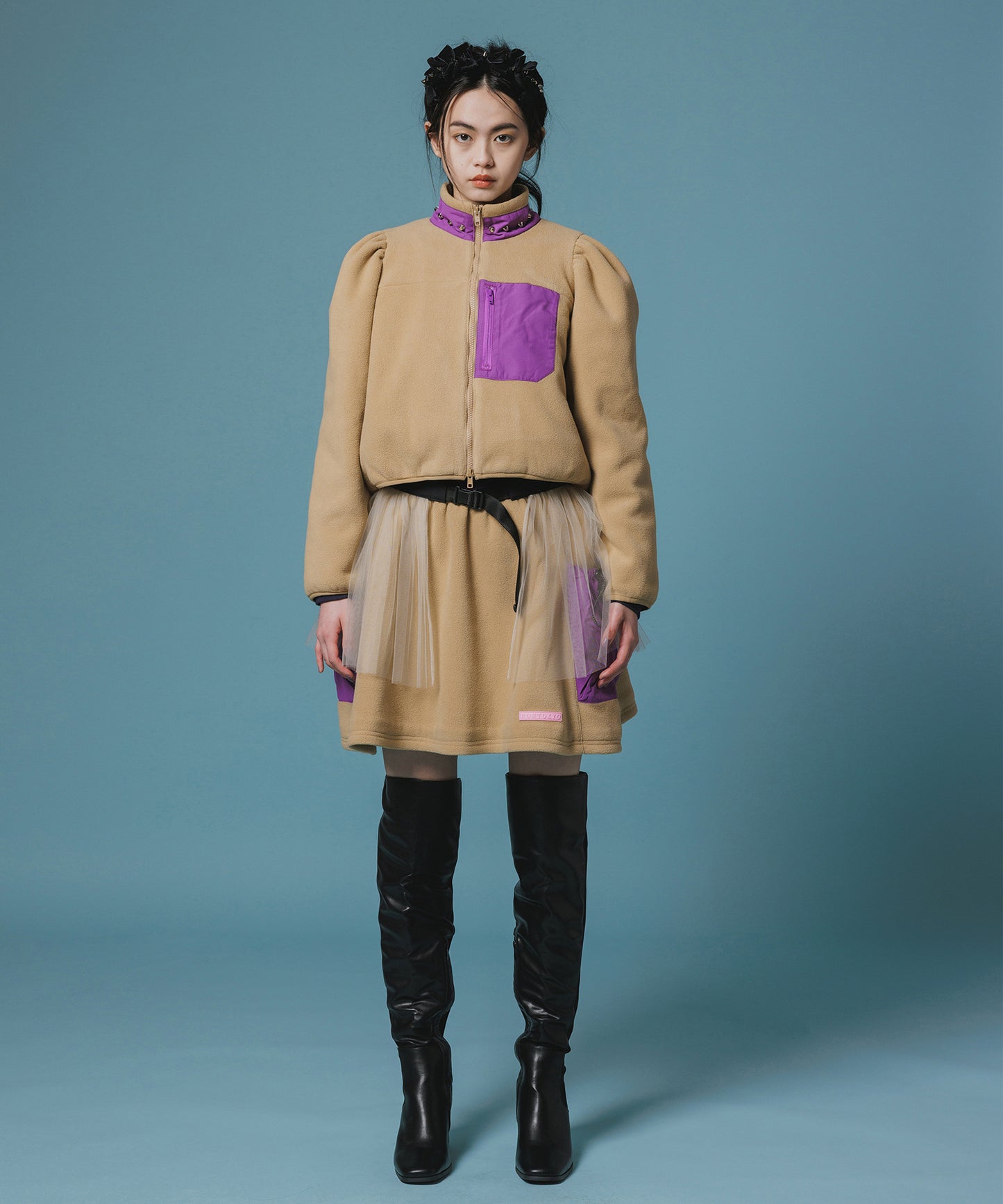 FLEECE MINI CARGO SKIRT