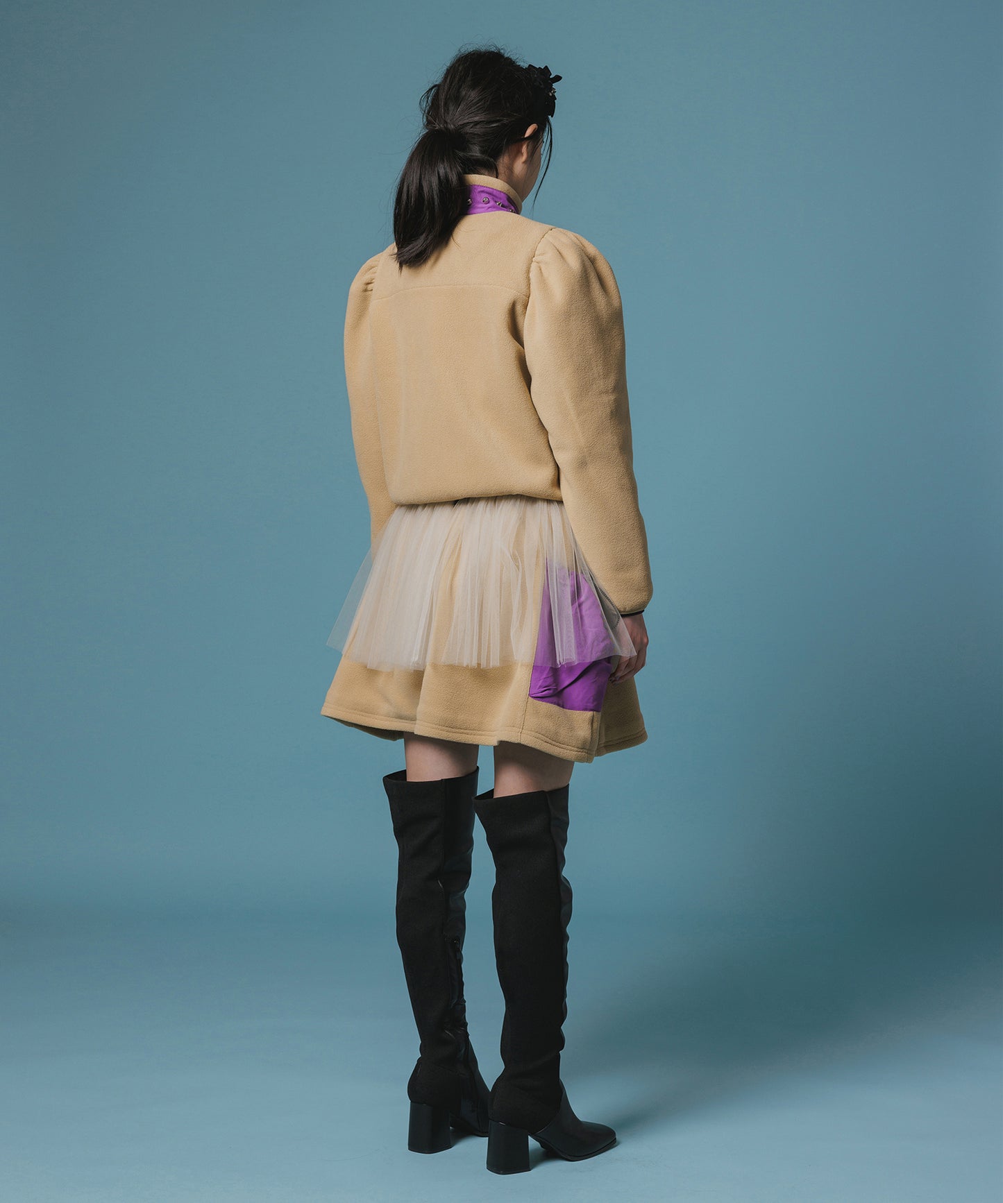 FLEECE MINI CARGO SKIRT