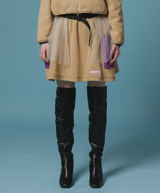 FLEECE MINI CARGO SKIRT